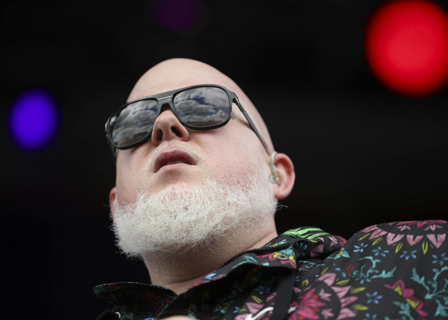 Brother Ali surveyed crowd during his afternoon set on the main stage.