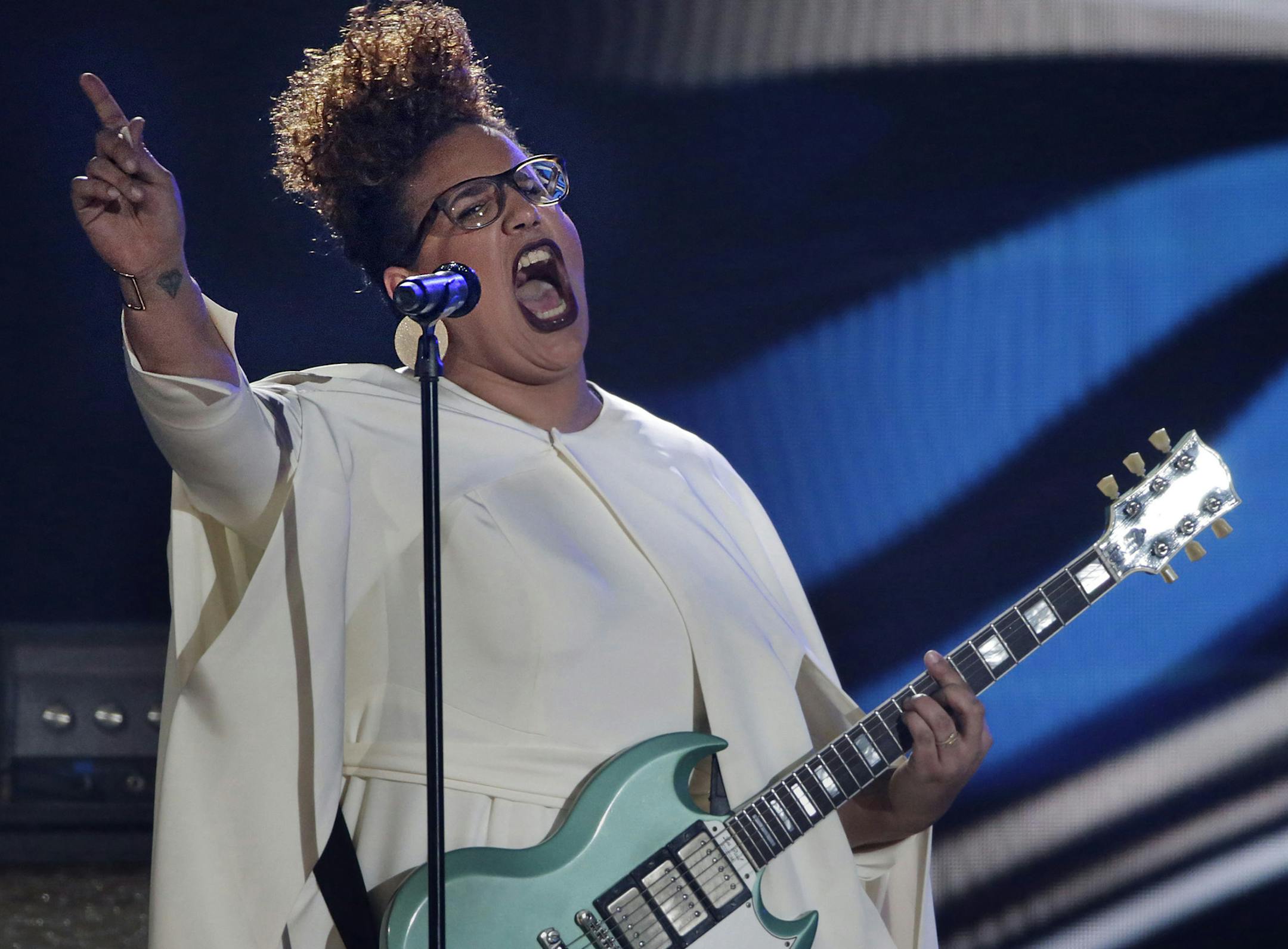 Alabama Shakes singer Brittany Howard performs at the 58th Annual Grammy Awards on Monday, Feb. 15, 2016, at the Staples Center in Los Angeles. (Robert Gauthier/Los Angeles Times/TNS) ORG XMIT: 1180767