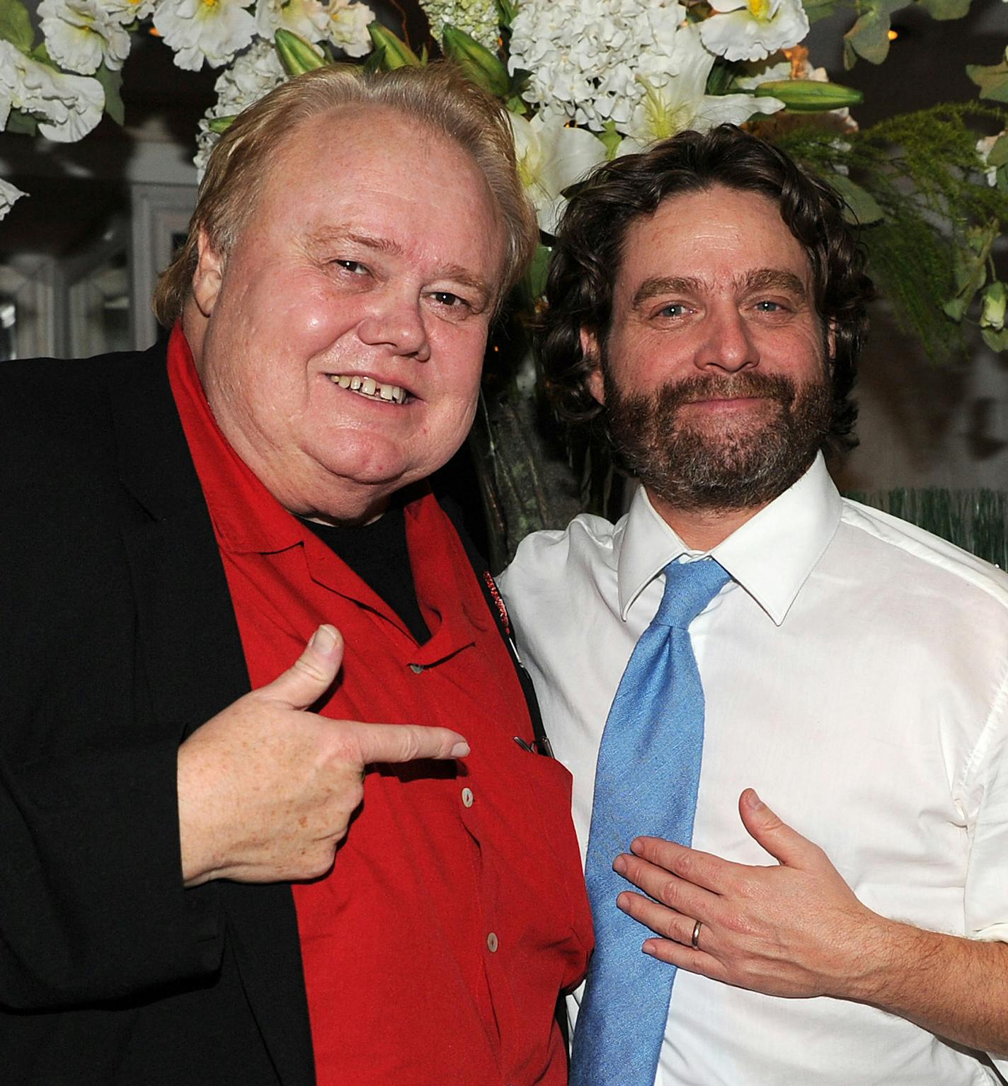 LOS ANGELES - JANUARY 14: (l-r) Louie Anderson, Zach Galifianakis attend the party following the premiere of FX's 'Baskets' at Pacific Design Center on January 14, 2016 in West Hollywood, California. (Photo by Frank Micelotta/FX)