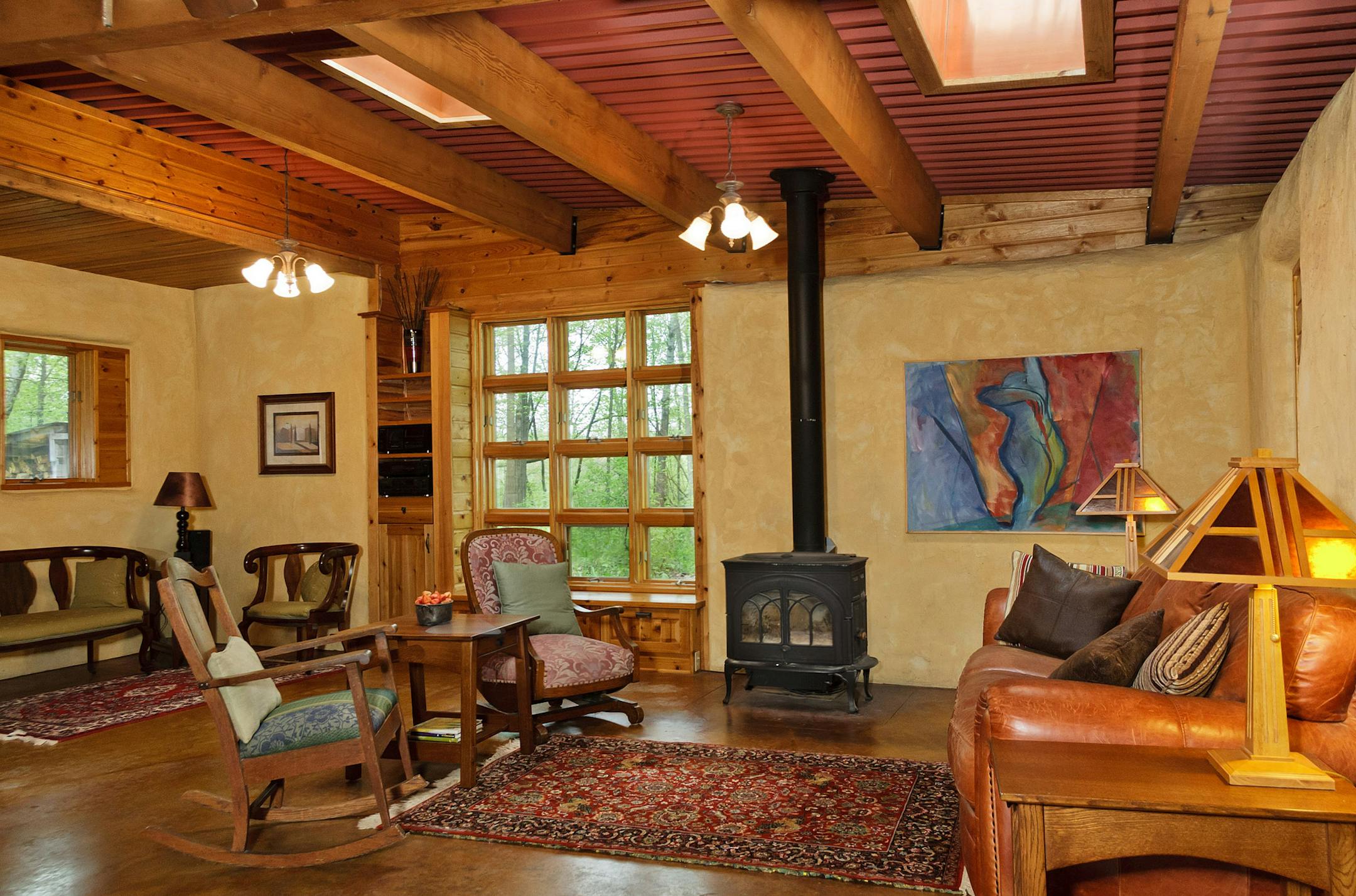 Straw bale home in North Branch for sale. Credit Moses Yuhanna Photography.