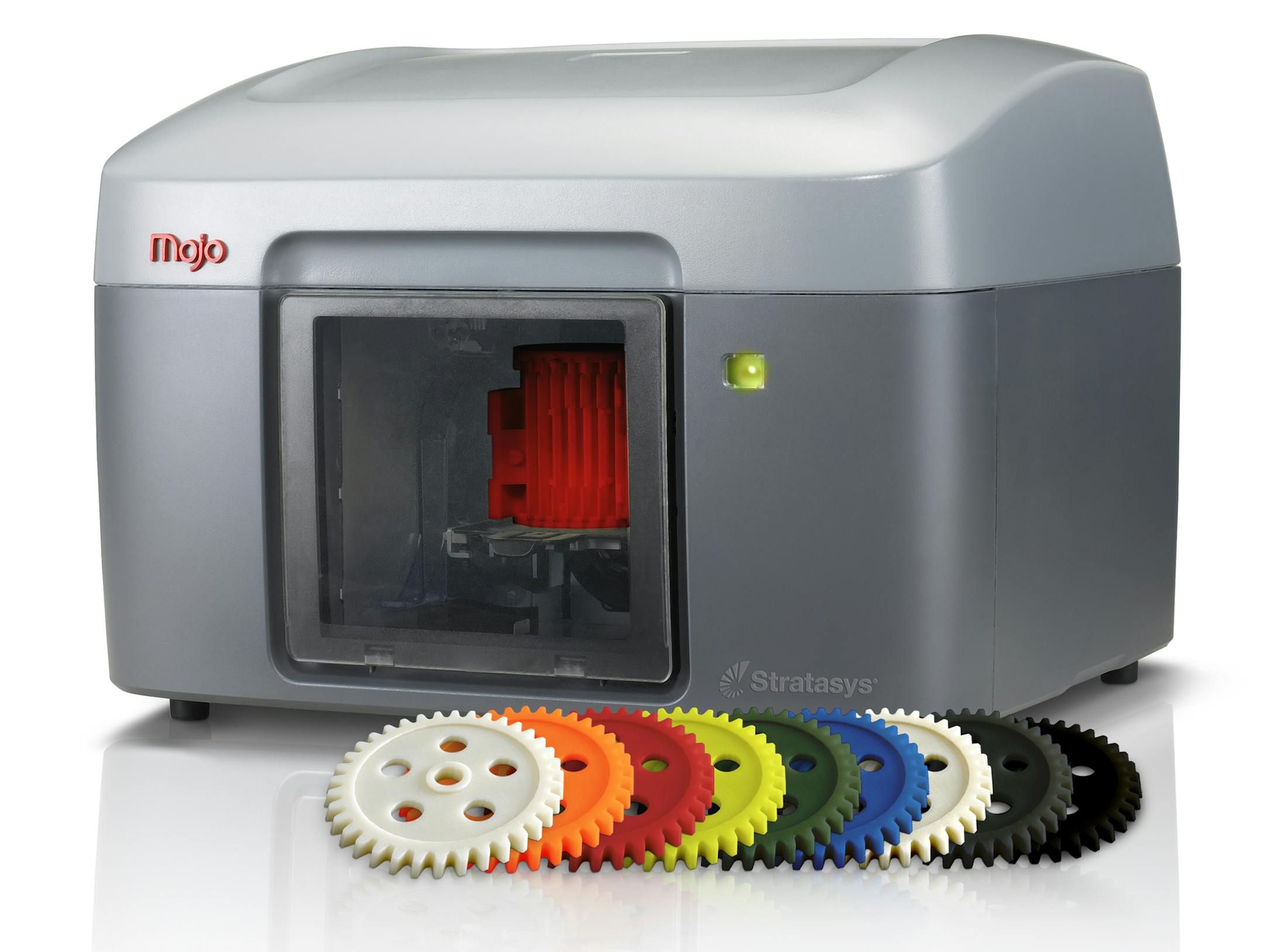 The attached photo is a desktop 3-D printer that Stratasys will newly sell on Amazon.com.