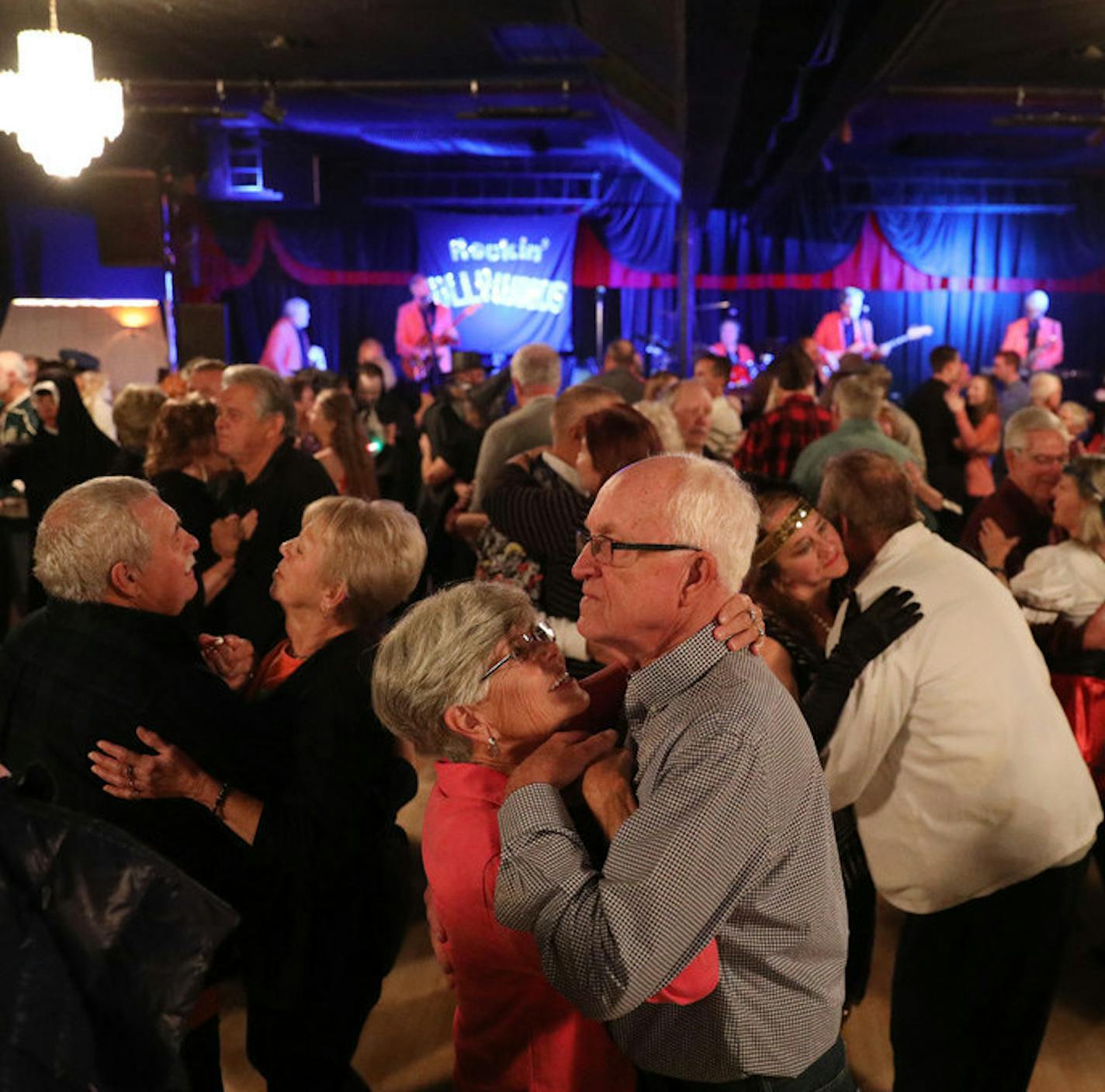 Leon and Diane Pearson of White Bear Lake danced together as the Rockin' Hollywoods played at the Withrow Ballroom before it closed last fall. The ballroom is expected to reopen under new ownership this spring.