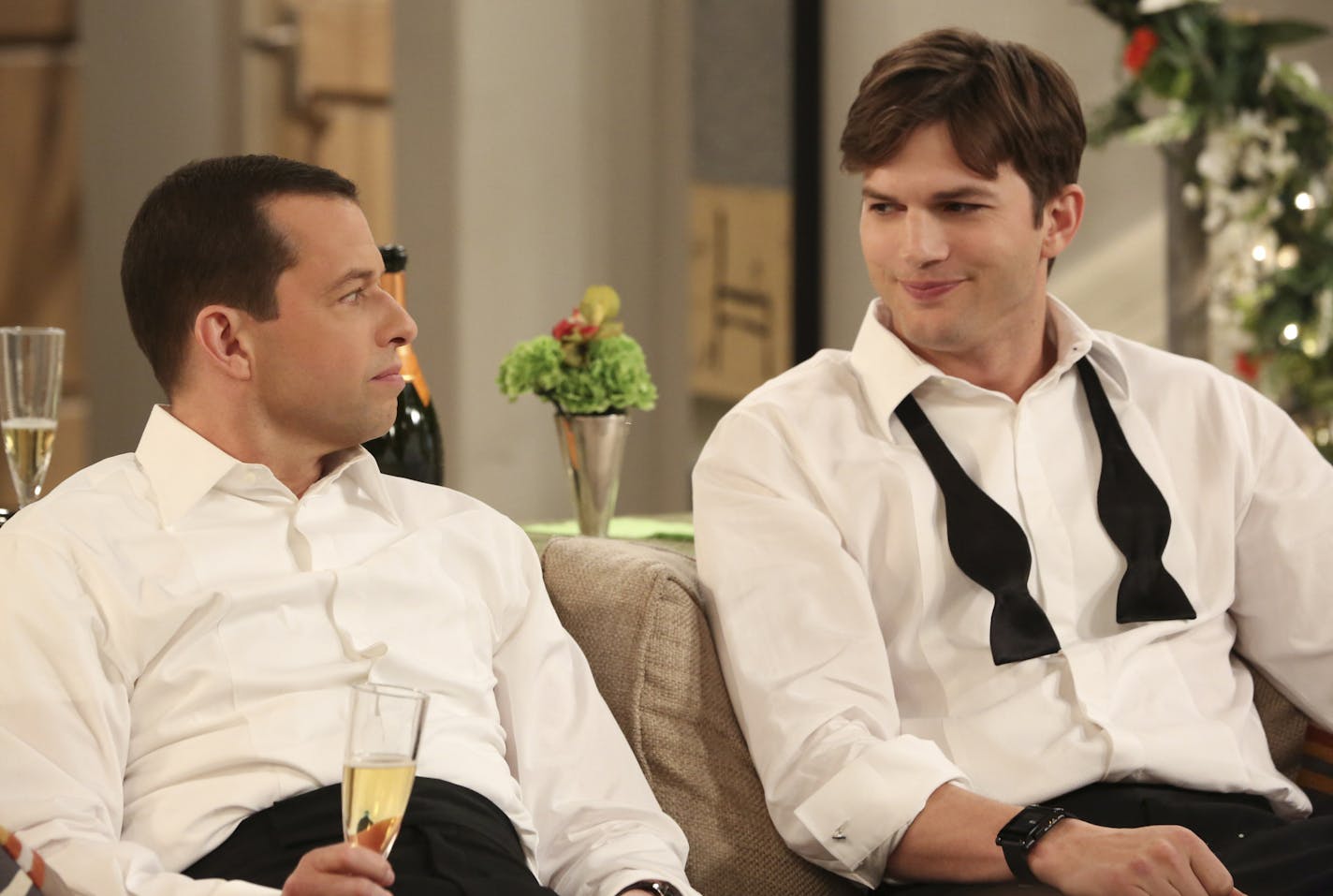 Jon Cryer, left, and Ashton Kutcher star on "Two and a Half Men."