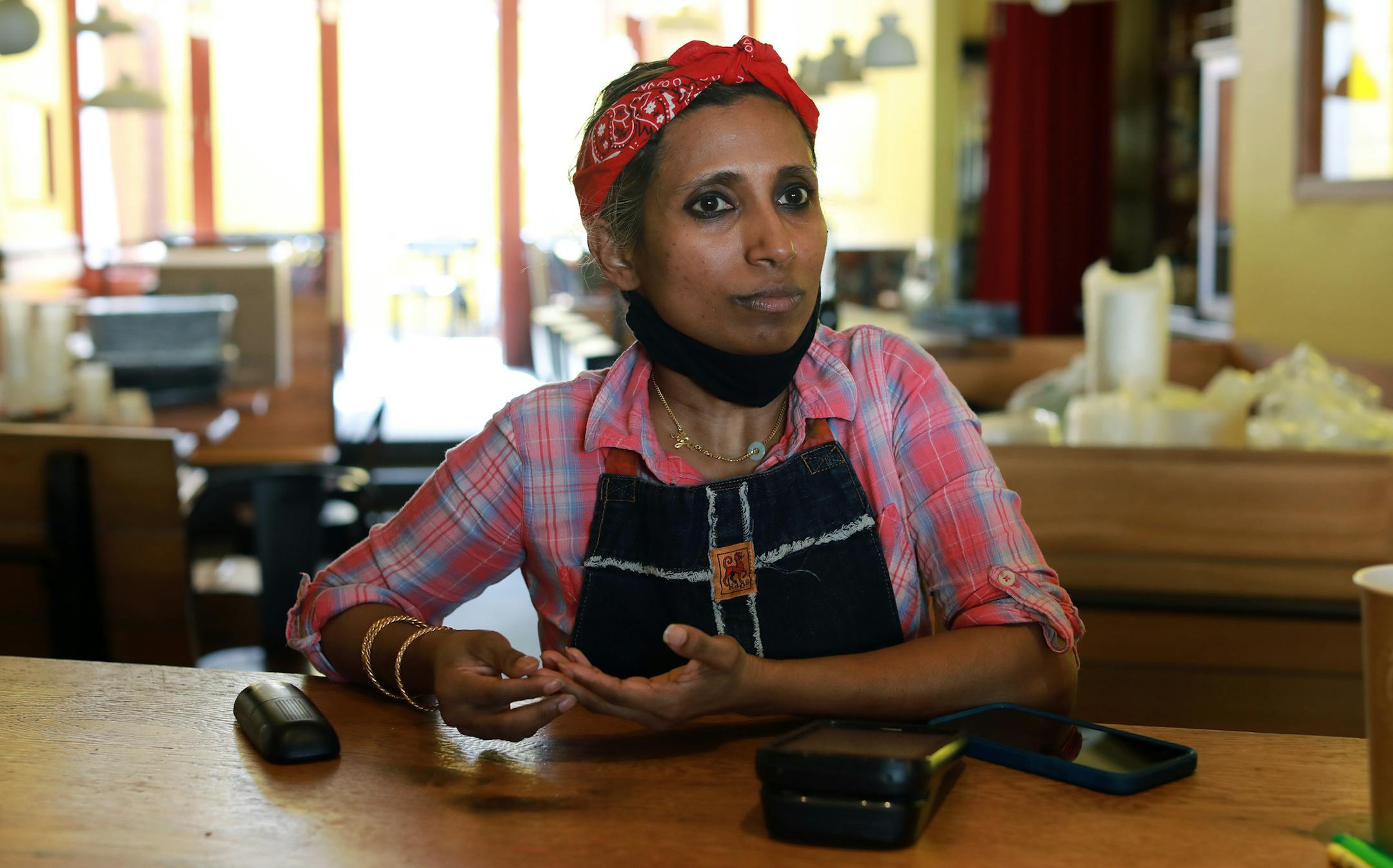 Azalina Eusope on June 4, 2020, at her San Francisco restaurant Mahila, which she expects to reopen for dine-in customers in July. Eusope is keeping busy during the pandemic with a diverse business model that has allowed her to improvise and generate revenue. (Jim Wilson/The New York Times) ORG XMIT: XNYT77