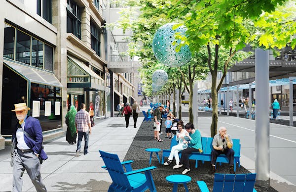 A rendering of the Nicollet Mall redesign.