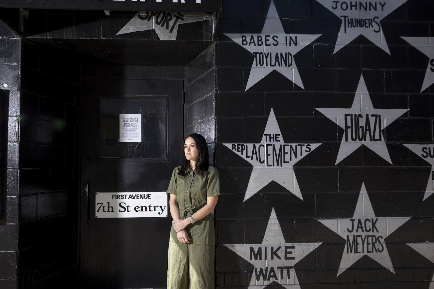 Dayna Frank, the owner of First Avenue in Minneapolis, at the music venue on May 3, 2020. With concerts on hold during the pandemic, independent venues are struggling to hang on and fighting for government aid. (Jenn Ackerman/The New York Times)