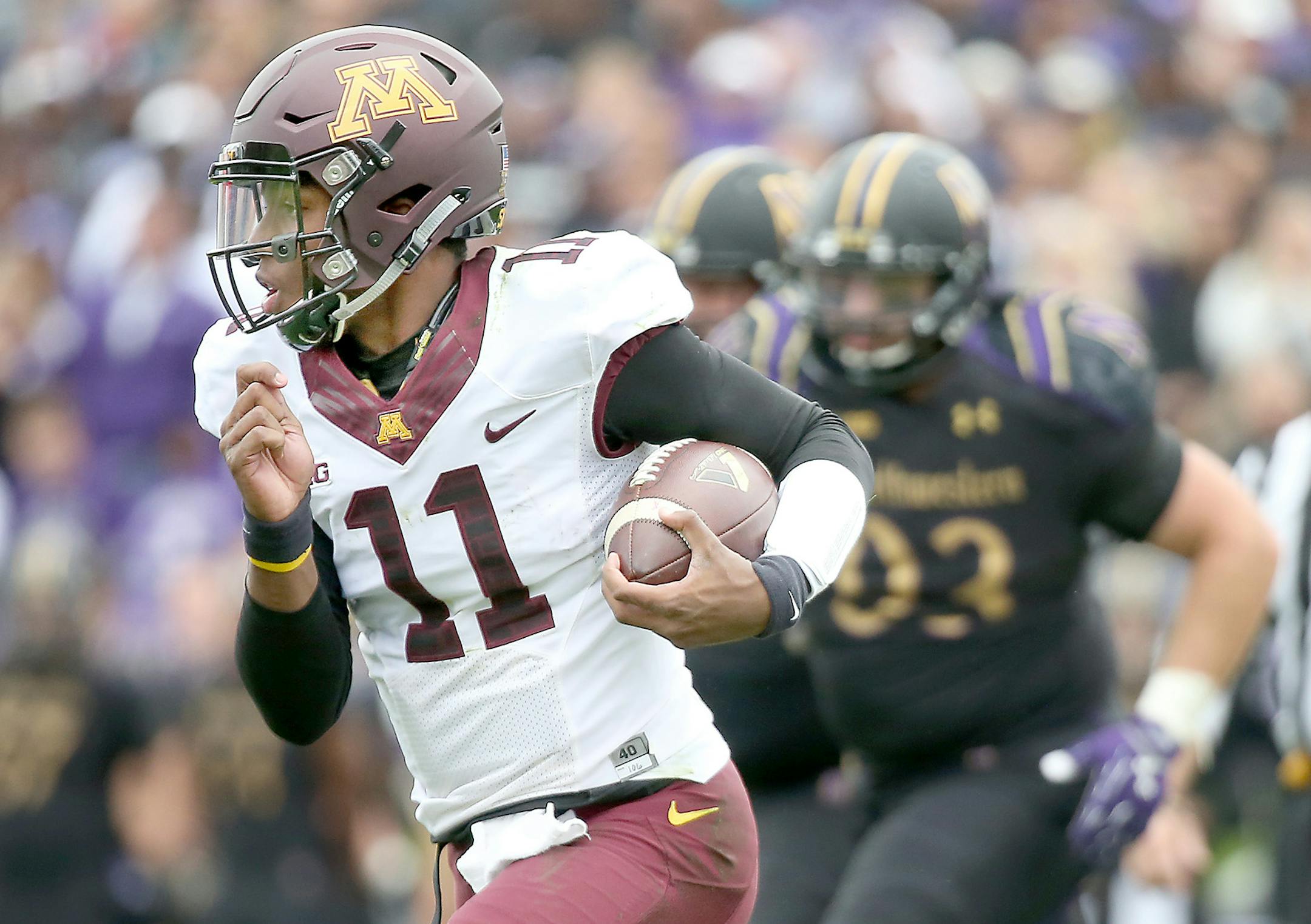 Croft was sacked three times in his Gophers debut, and was constantly on the run against Northwestern’s defense while trying to put up some late points.