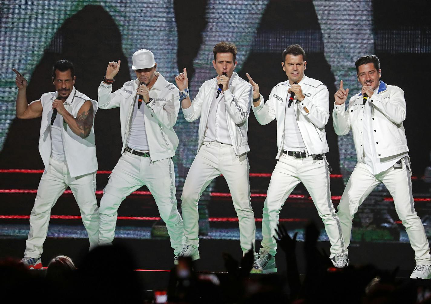 New Kids on the Block performs at Xcel Energy Center. ] LEILA NAVIDI &#x2022; leila.navidi@startribune.com BACKGROUND INFORMATION: New Kids on the Block performs at Xcel Energy Center in St. Paul on Tuesday, June 11, 2019.