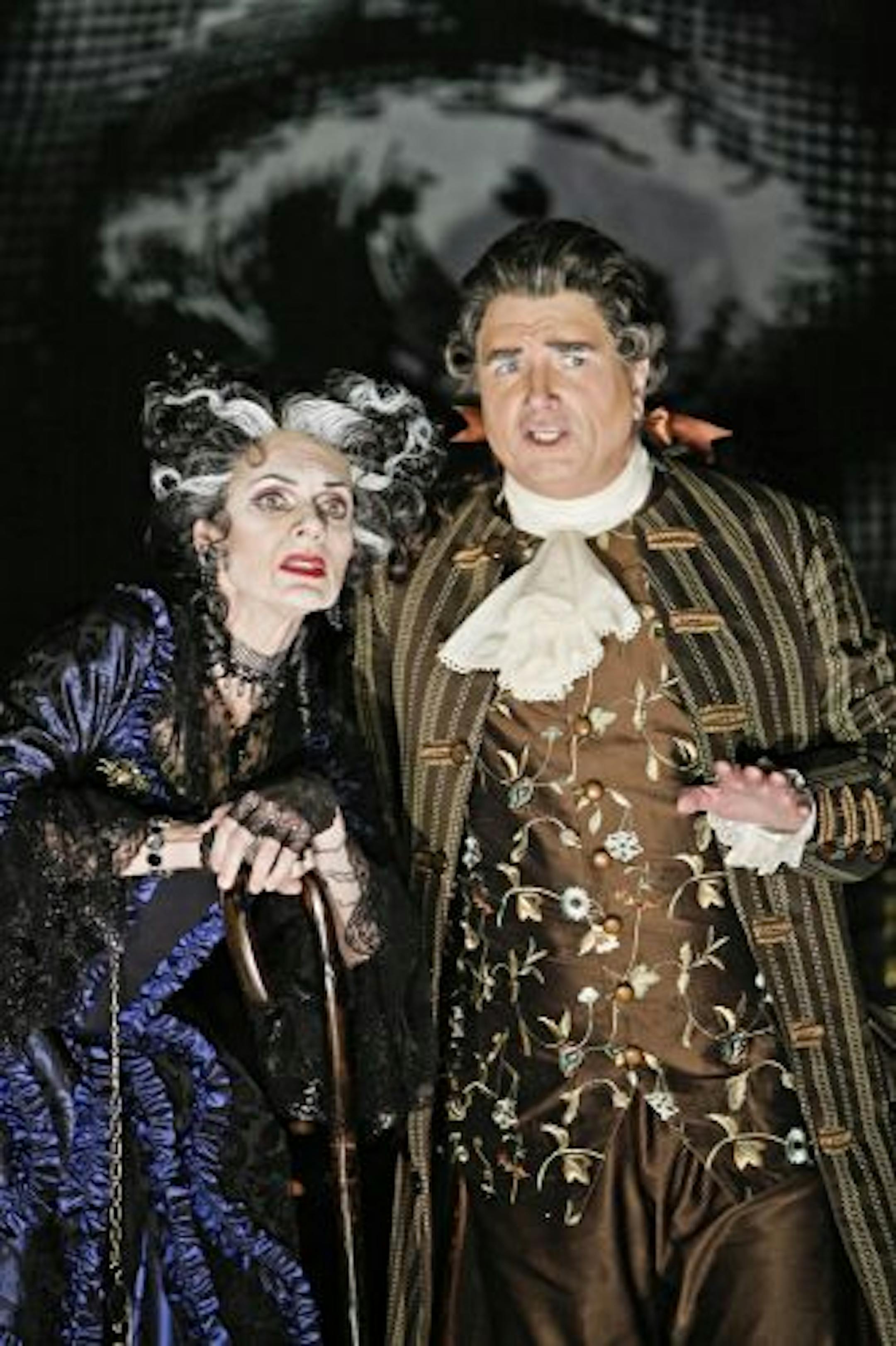 Jean Stilwell (Madame d'Urfe) and John Fanning (Casanova) in The Minnesota Opera production of "Casanova's Homecoming."