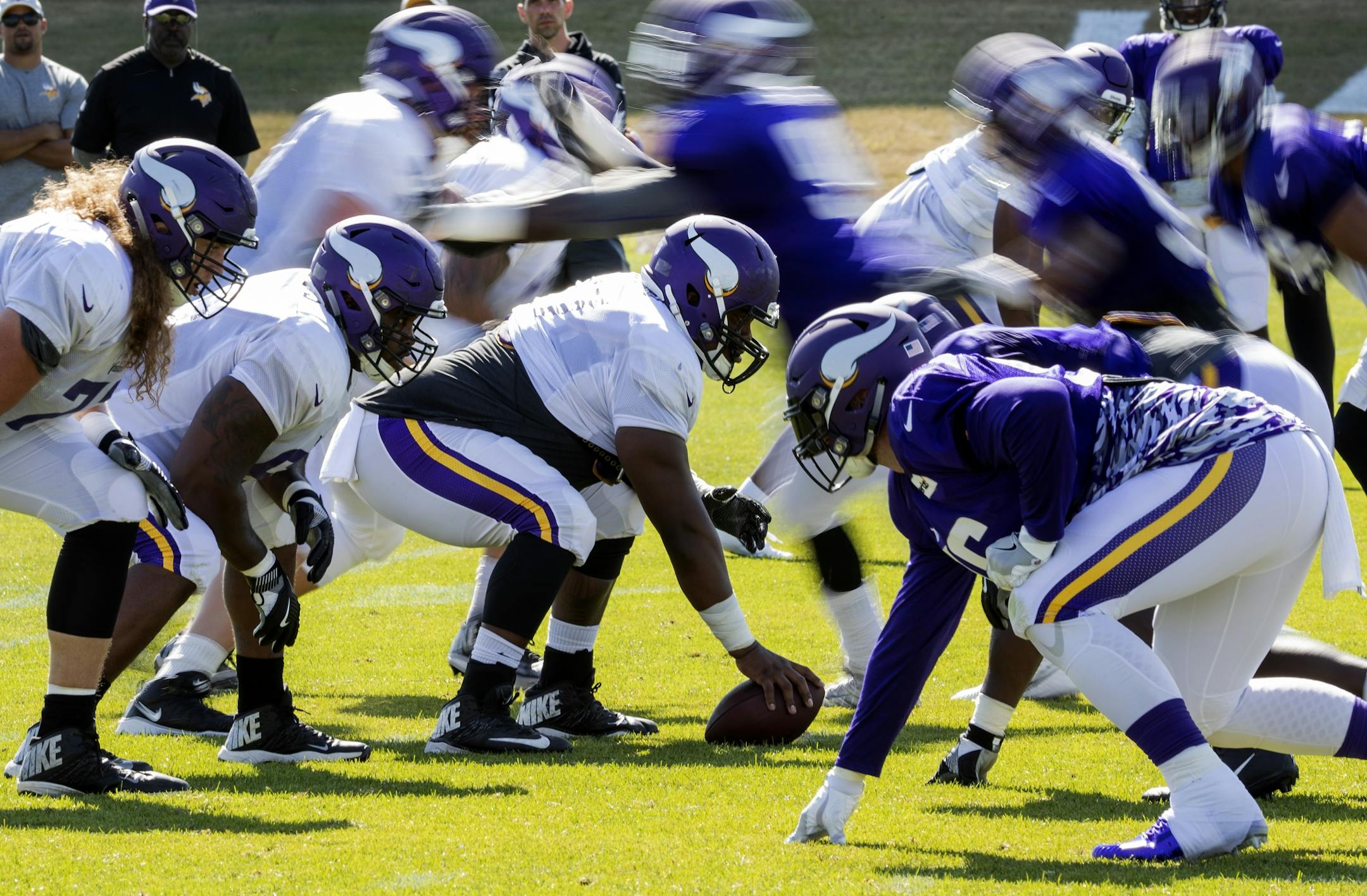 Players jumped offsides during practice on Tuesday.