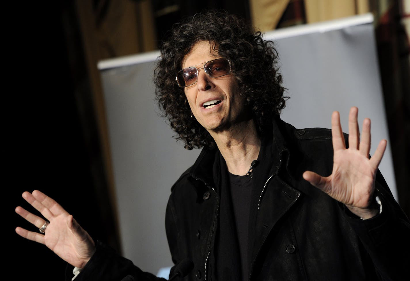 Satellite radio talk show host Howard Stern, speaks to the media about his new role as a judge on "America's Got Talent" at the Friars Club on Thursday, May 10, 2012 in New York. (AP Photo/Evan Agostini) ORG XMIT: MIN2013032517132562