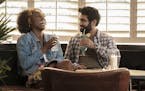 This image released by Netflix shows Issa Rae as Leilani, left, and Kumail Nanjiana as Jibran in a scene from "The Lovebirds." (Skip Bolen/Netflix via
