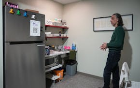 Miles Hamlin, executive director of Minnesota Overdose Awareness, stood in the kitchen of a newly opened safe injection location in Minneapolis on Tue