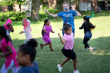 First grade teacher Hannah King taught students about the forces of motion, alternating students through fast and slow motion movements.