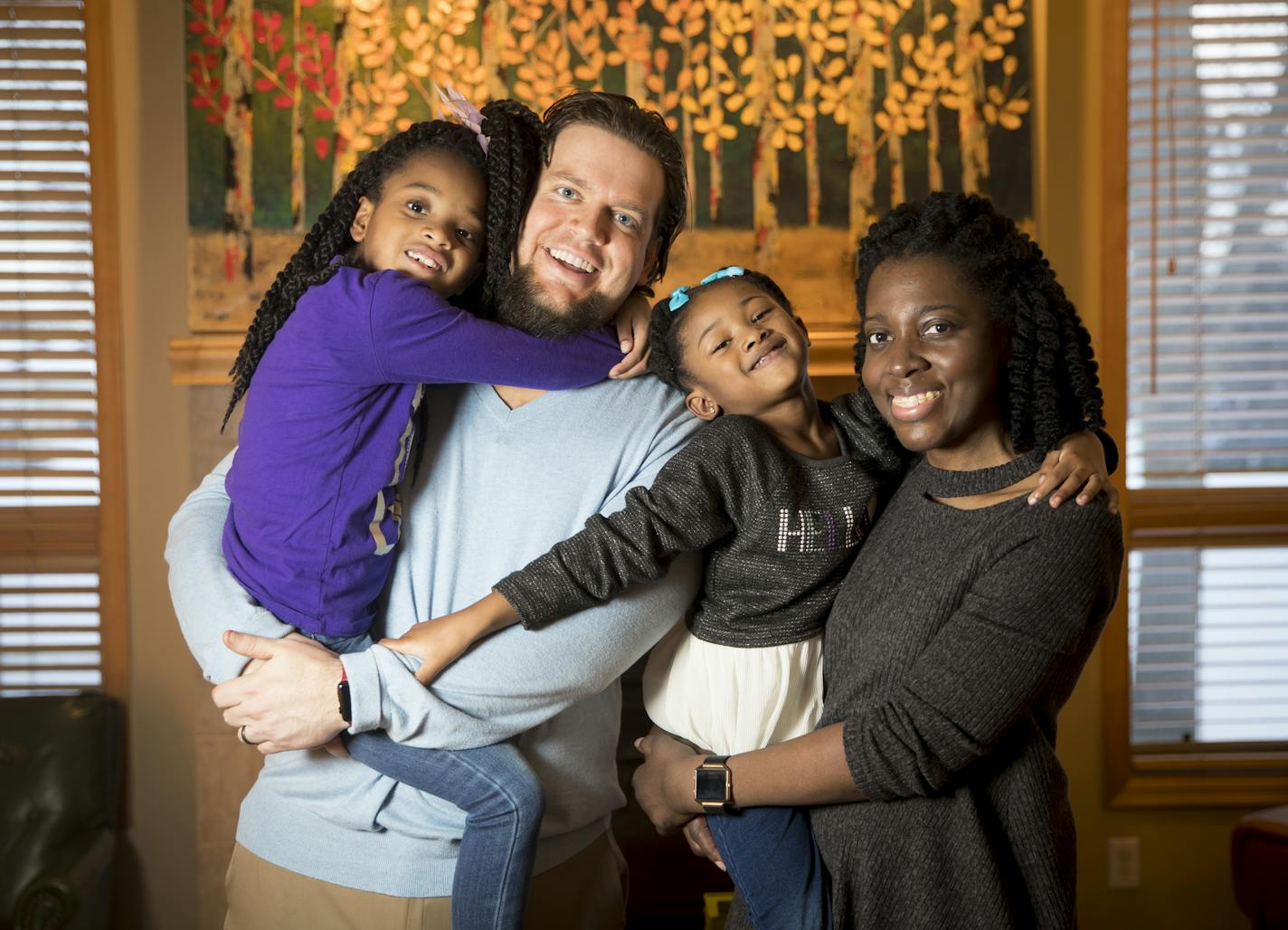 Geoff and Nicolle Bullock and daughters Alaya, 7, and Annika, 4.