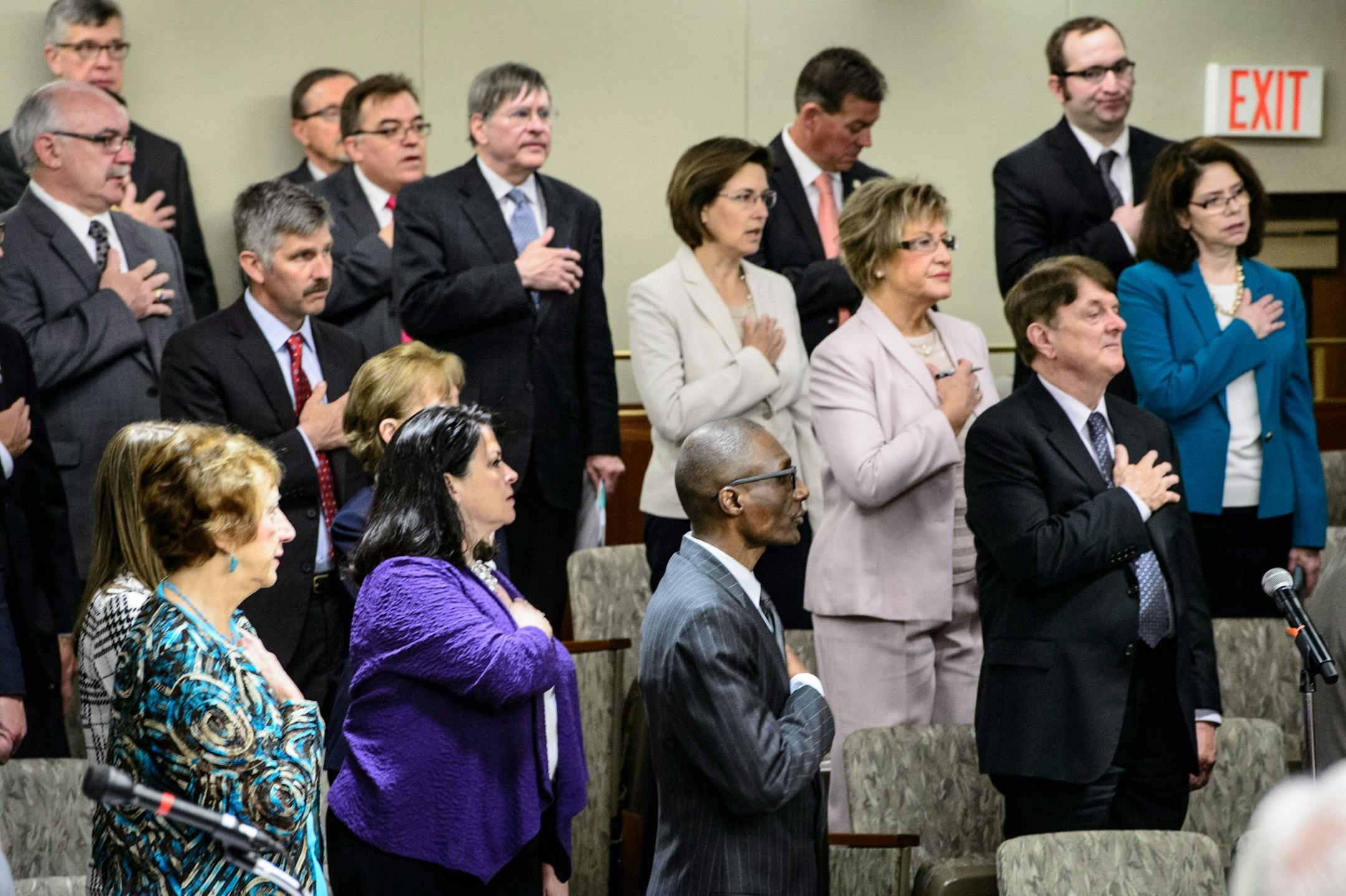 Senators said the Pledge of Allegiance at the start of the special session.