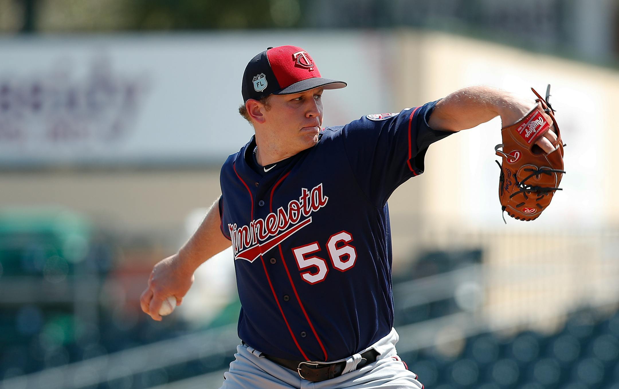 Twins starting pitcher Tyler Duffey (56)