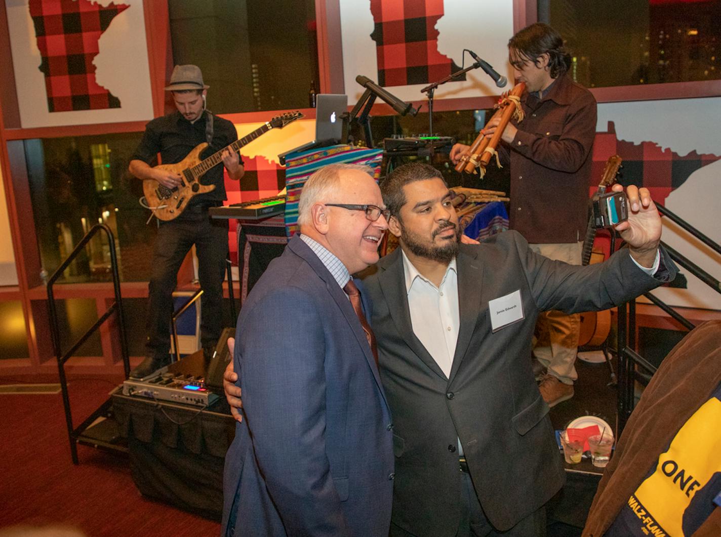 Gov. Tim Walz and Jamie Edwards.