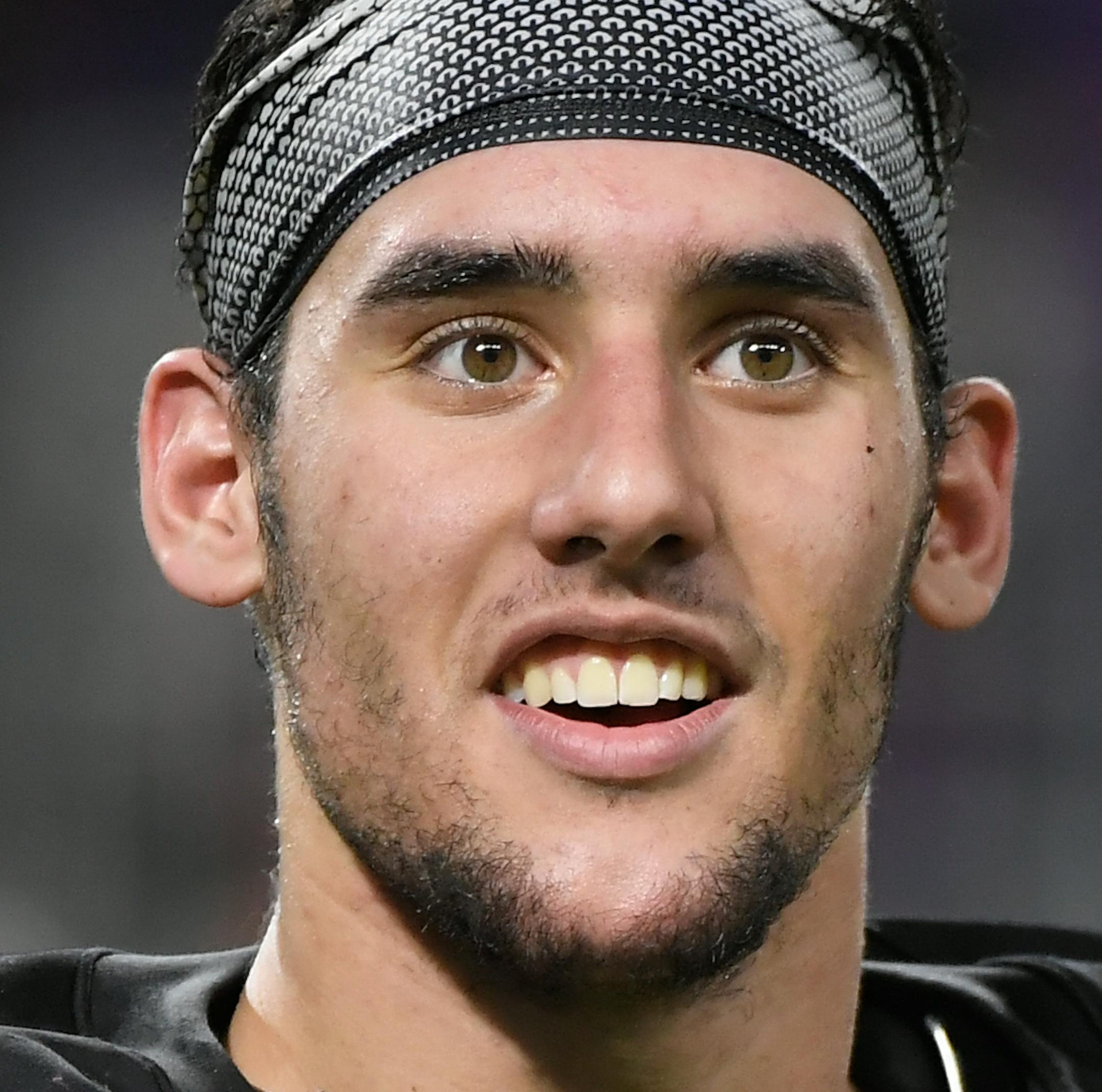 Eden Prairie linebacker Antonio Montero (1) looked on following his team's 26-0 victory over Maple Grove in the Class 6A state semifinals Thursday night. ] AARON LAVINSKY Ô aaron.lavinsky@startribune.com Eden Prairie played Maple Grove in a Class 6A state tournament semifinal game on Thursday, Nov. 16, 2017 at US Bank Stadium in Minneapolis, Minn. ORG XMIT: MIN1711171548561685