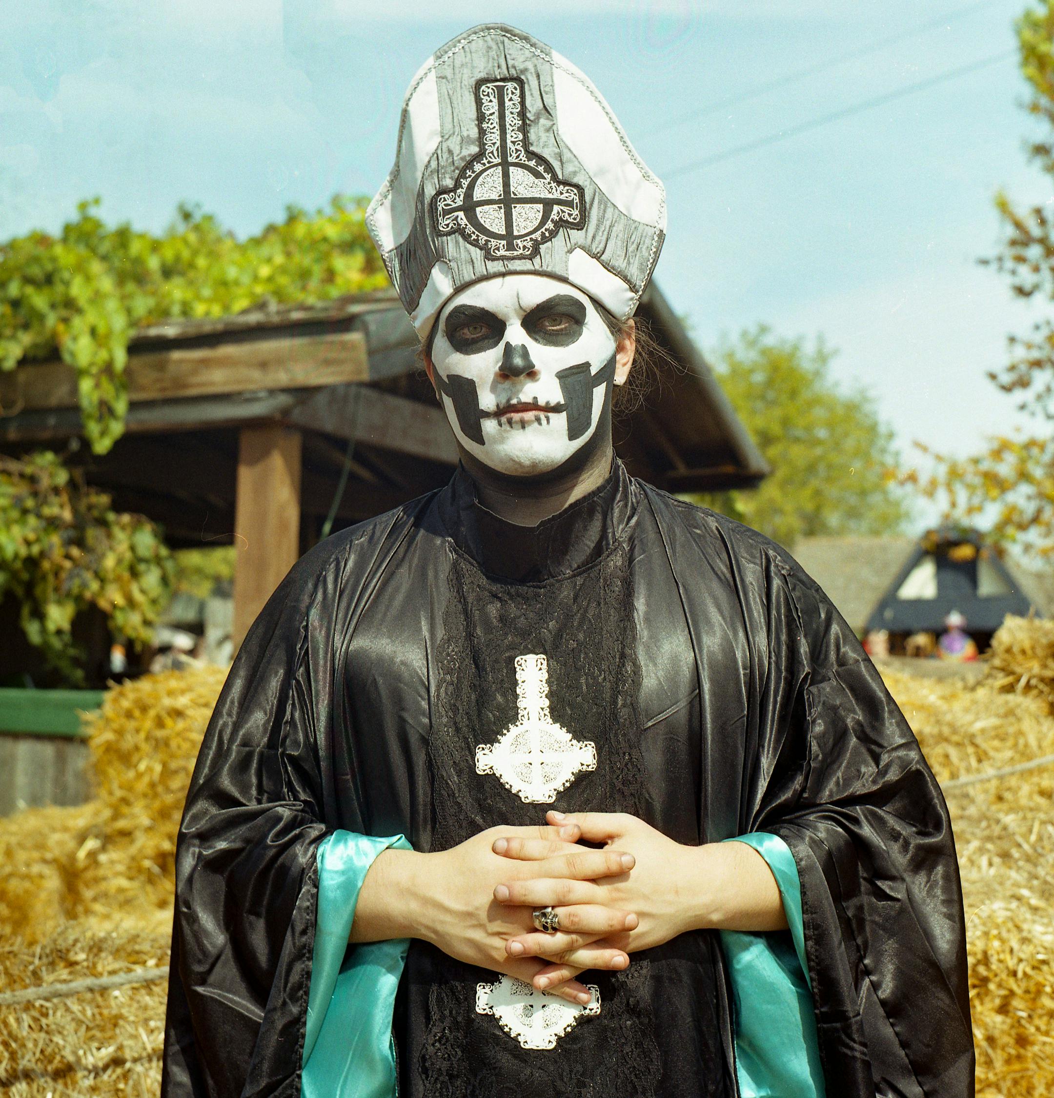 John Tverberg dressed as Papa Emeritus from the rock band Ghost. "My favorite part is seeing people get excited about my costume and ask for pictures," he said.