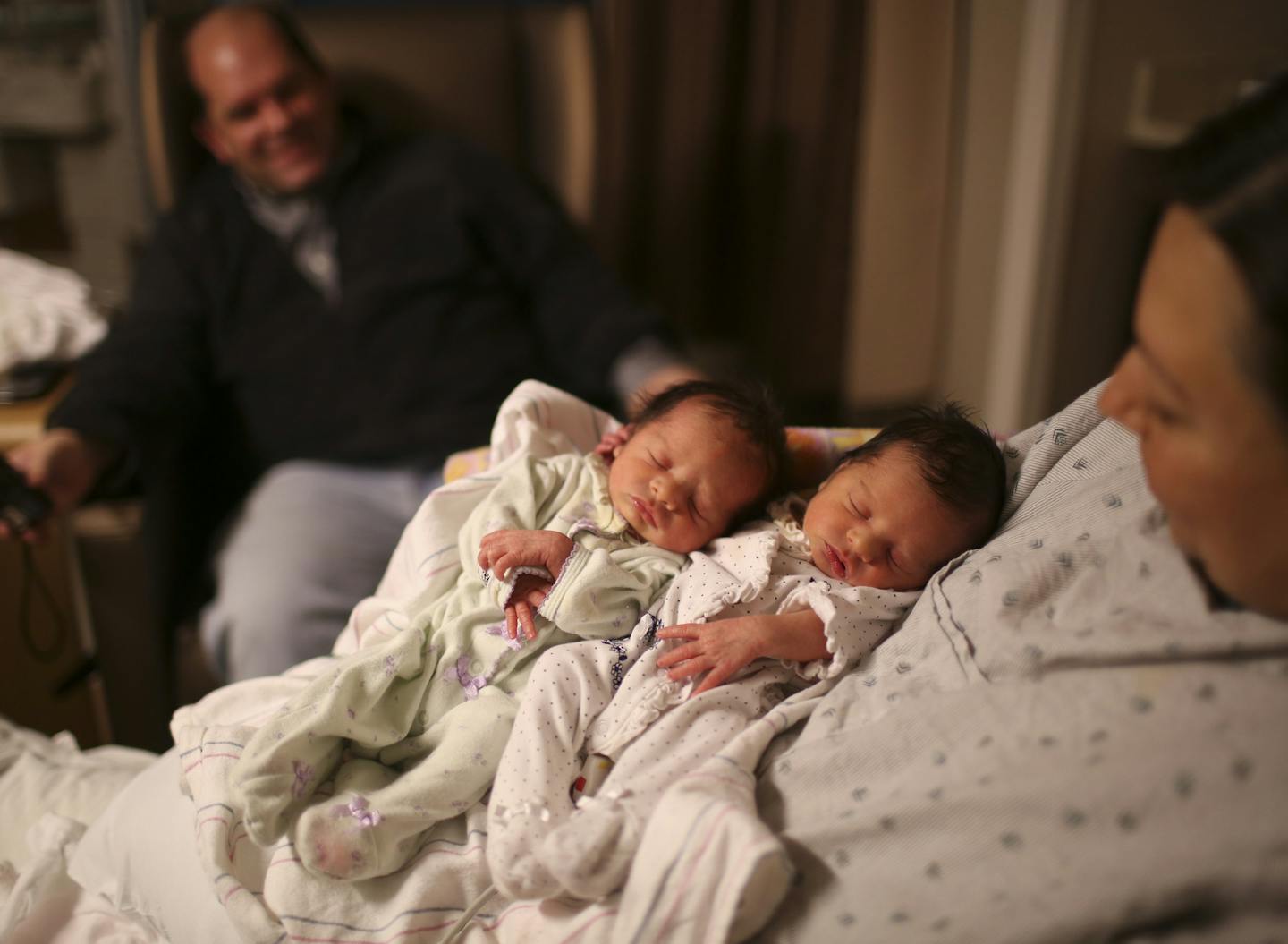 BUNDLES OF JOY: Twin girls were born prematurely Monday to Brian and Mira Vats-Fournier at the Mother Baby Center at a Minneapolis facility operated by Allina Health and Children's Hospitals and Clinics of Minnesota. Minnesota&#x2019;s preterm birthrate measurably increased in 2012, according to a new report.