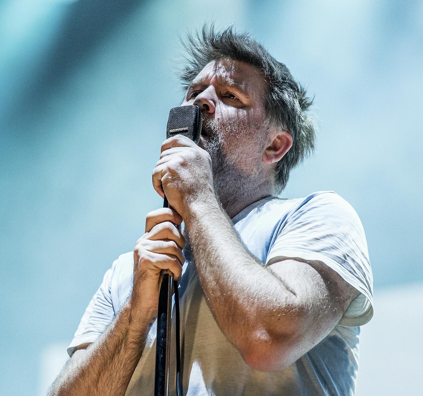 James Murphy of LCD Soundsystem performs at the Voodoo Music Experience in City Park on Friday, Oct. 27, 2017, in New Orleans. (Photo by Amy Harris/Invision/AP) ORG XMIT: INVW