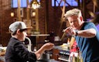 MASTERCHEF JUNIOR: L-R: Contestant Tal from Port Washington, NY, with host / judge Gordon Ramsay in the &#x201c;Junior Edition: New Kids on the Block/