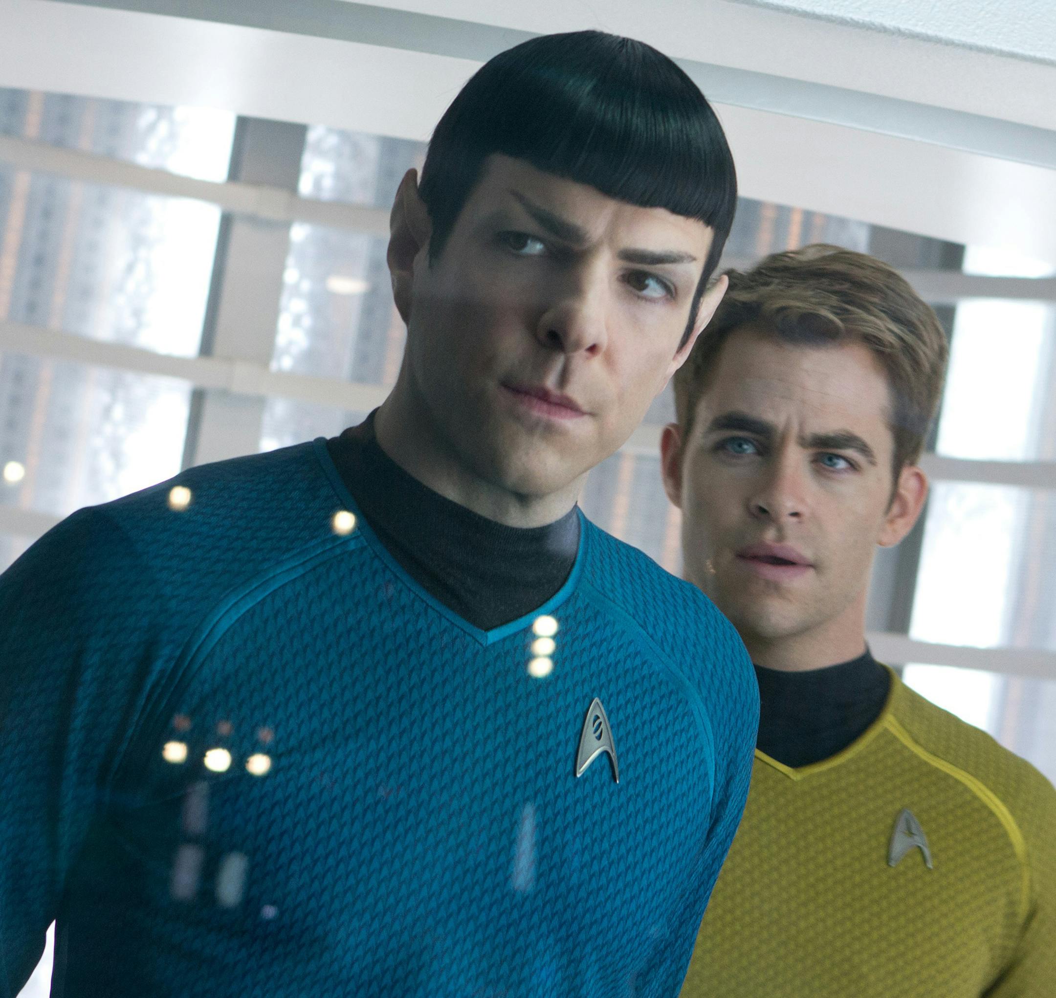 Zachary Qunto, left, and Chris Pine star in "Star Trek Into Darkness." (Zade Rosenthal/Paramount Pictures/MCT) ORG XMIT: 1137852