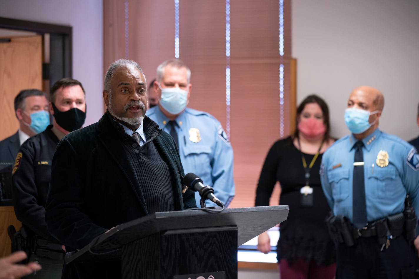 John Harrington,&nbsp;Minnesota Department of Public Safety Commissioner, was one of several speakers at the news conference Wednesday afternoon. ] JEFF WHEELER • jeff.wheeler@startribune.com