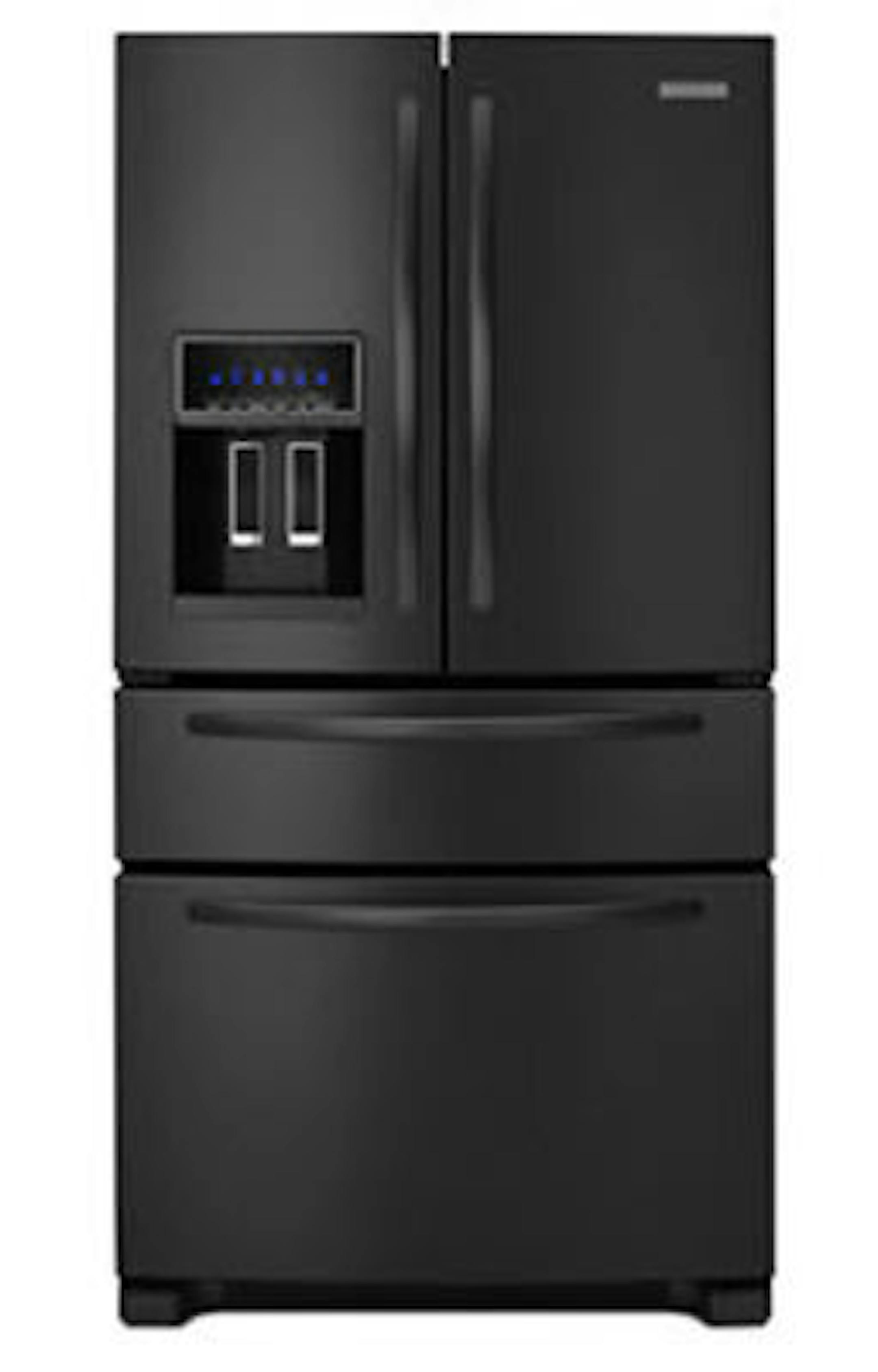 Black stainless steel refrigerator from KitchenAid