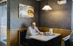 John Palmer on May 16, 2019, at Culver's restaurant in St. Cloud, Minn., where he reads right-wing news and conspiratorial websites each weekday. As m