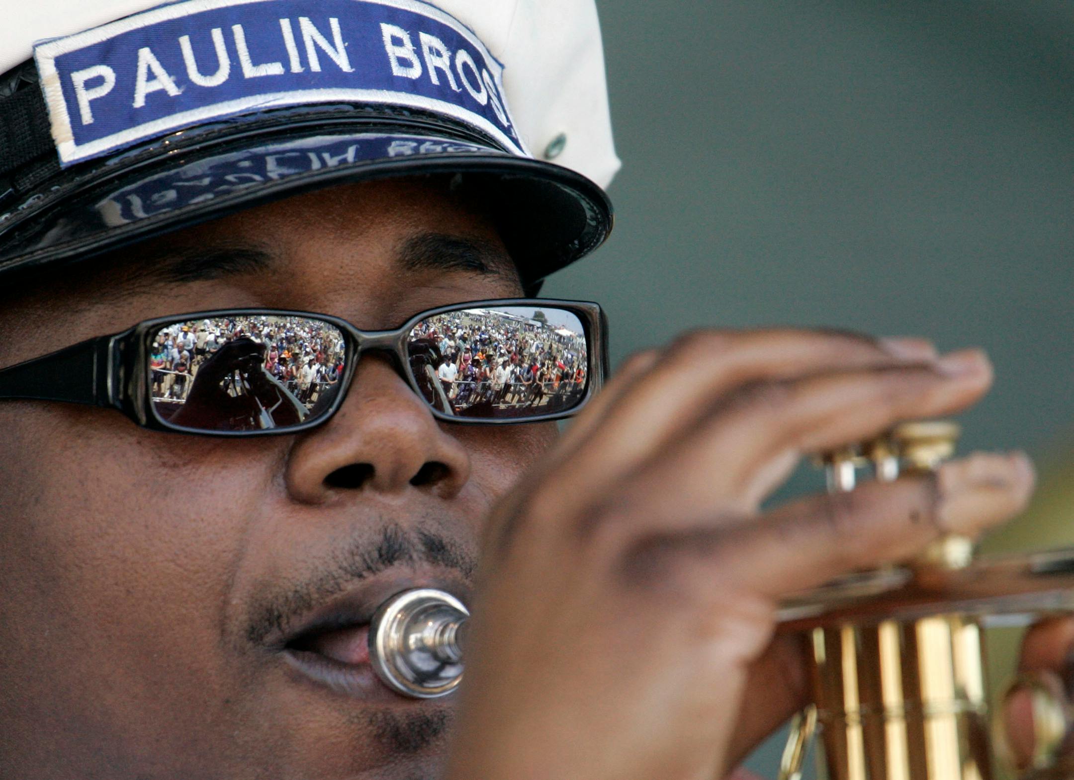 Phillip Paulin belts out a tune during his set at the 2007 New Orleans Jazz and Heritage Festival.