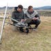 Archaeologist Gino Caspari, right, conducted a geophysical survey of a royal Scythian tomb in Siberia in 2018.