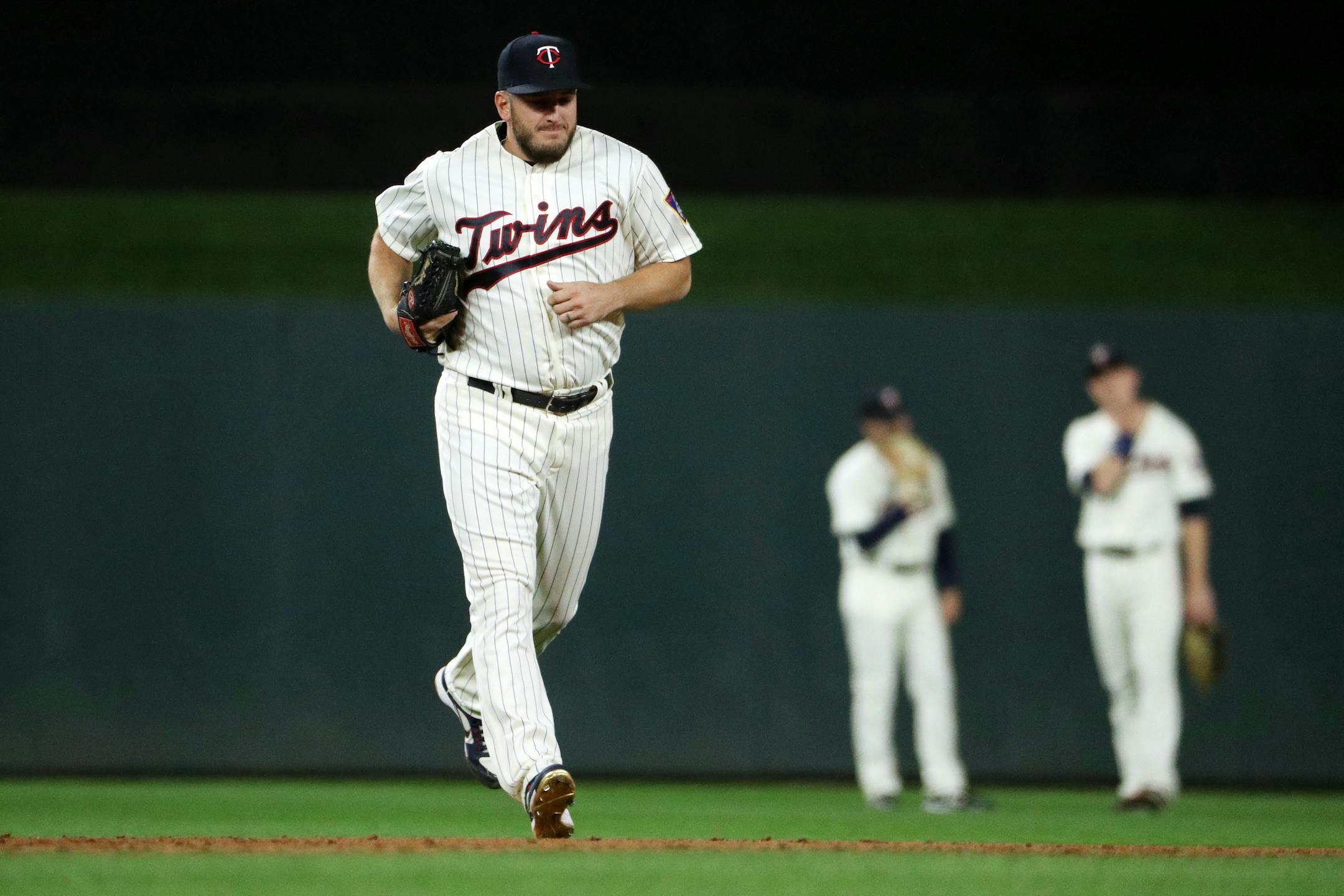 Glen Perkins took over with two out in the ninth inning of a game against Detroit on Sept. 30 in his final appearance for the Twins.