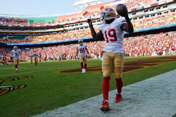 Receiver Aldrick Robinson caught 19 passes for the San Francisco 49ers in 2017.