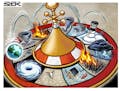 Sack cartoon: Earth roulette