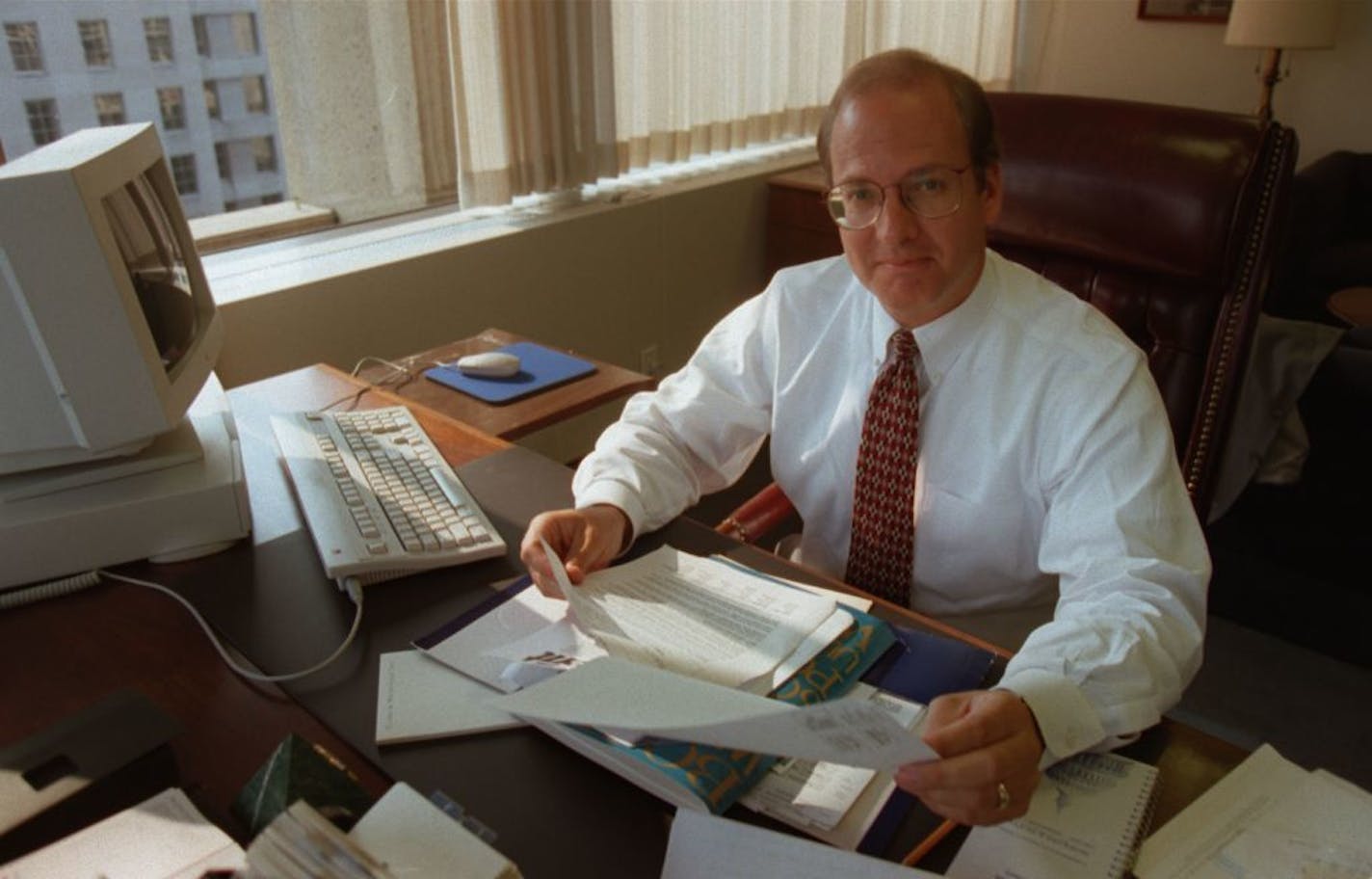 Minnesota Republican politician Vin Weber in his Washington D.C office.