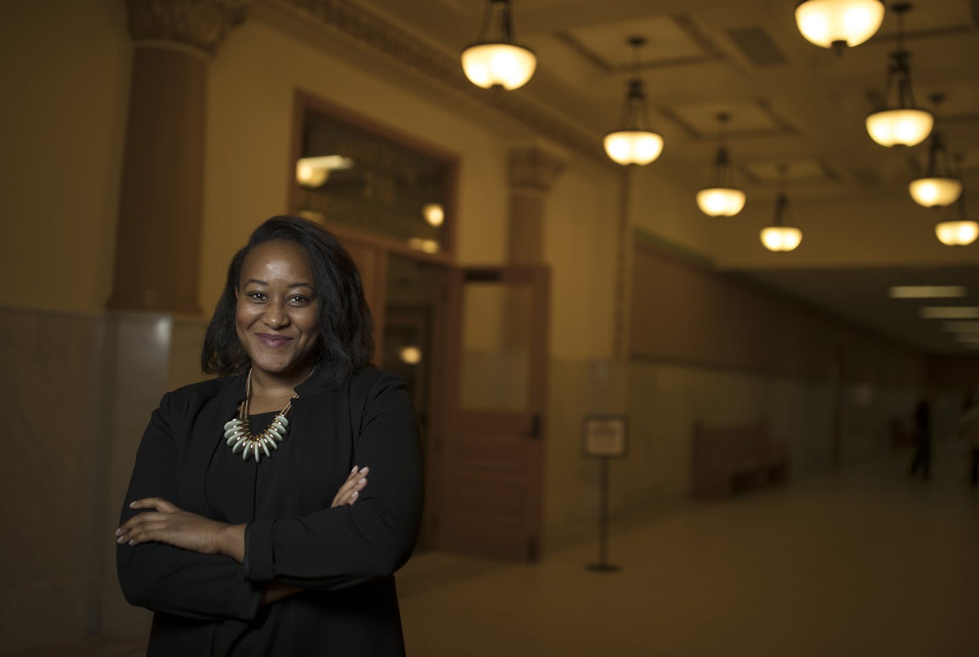 Portrait of Tiana Towns, an attorney from Dorsey & Whitney who is leading the Minneapolis city attorney pro bono program Thursday March 8, 2018 in Minneapolis, MN.] JERRY HOLT &#xef; jerry.holt@startribune.com