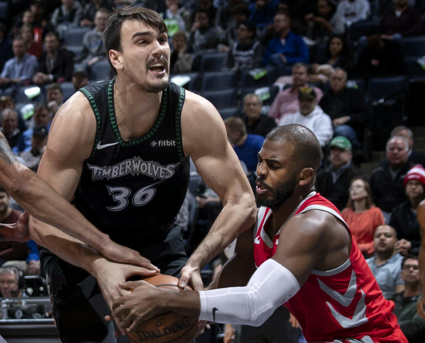 Chris Paul stole the ball from Dario Saric in the first quarter. ] CARLOS GONZALEZ &#x2022; cgonzalez@startribune.com &#x2013; December 3, 2018, Minneapolis, MN, Target Center, NBA, Basketball, Minnesota Timberwolves vs. Houston Rockets