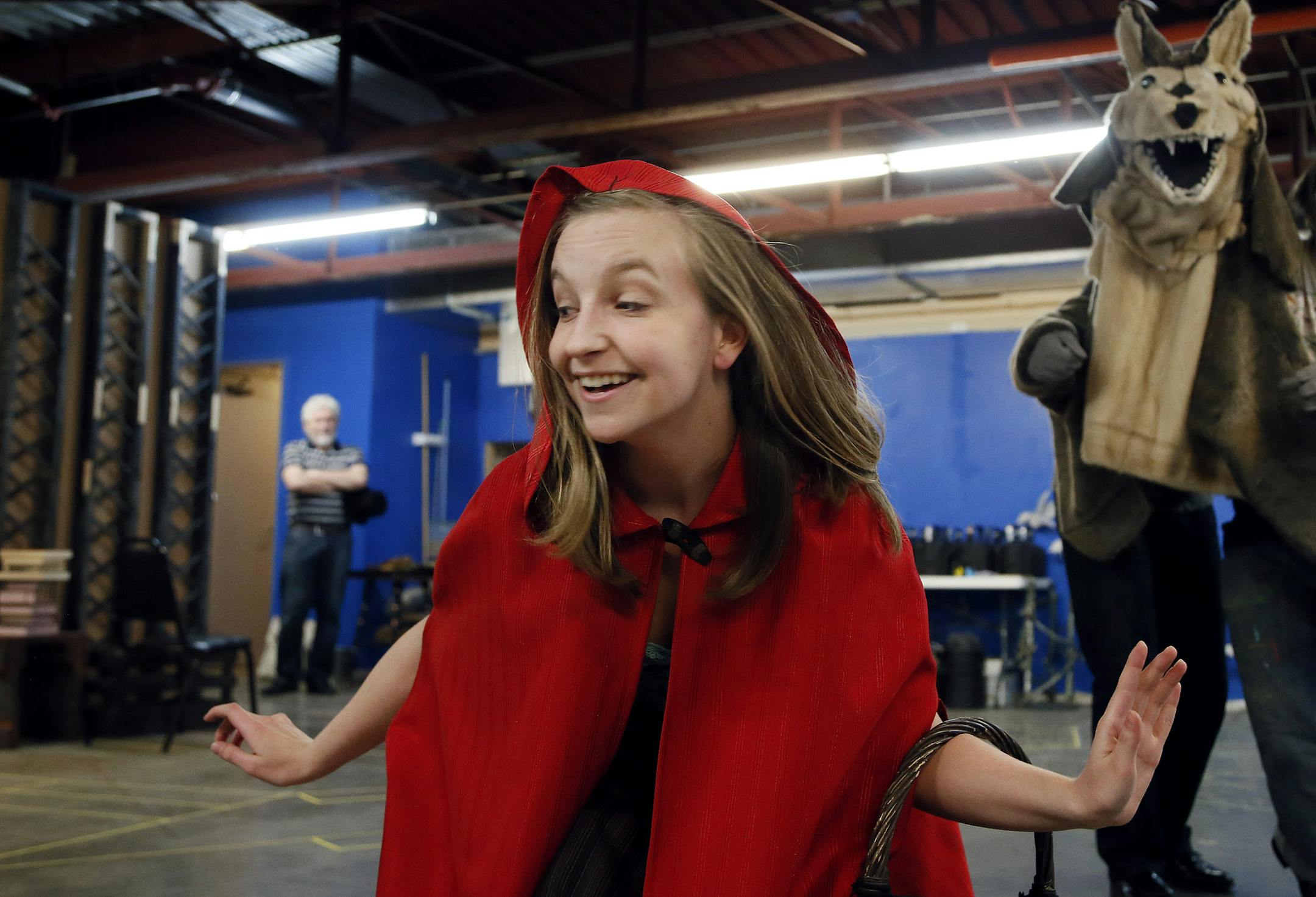 Nykeigh Larson who plays Little Red in Into The Woods during rehearsals for Lyric arts January 28, 2015 in Anoka, MN.] Jerry Holt/ Jerry.Holt@Startribune.com