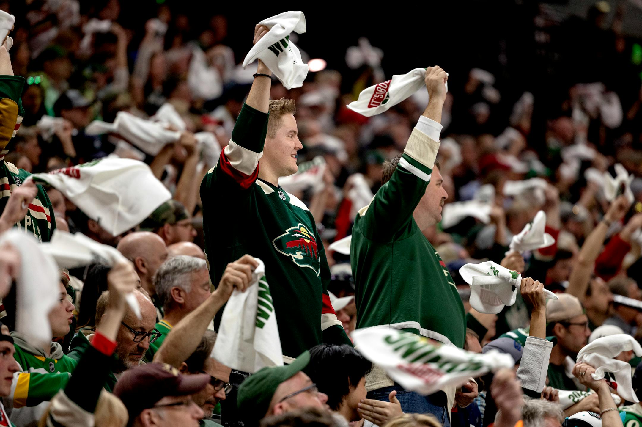 Fans in the first period.