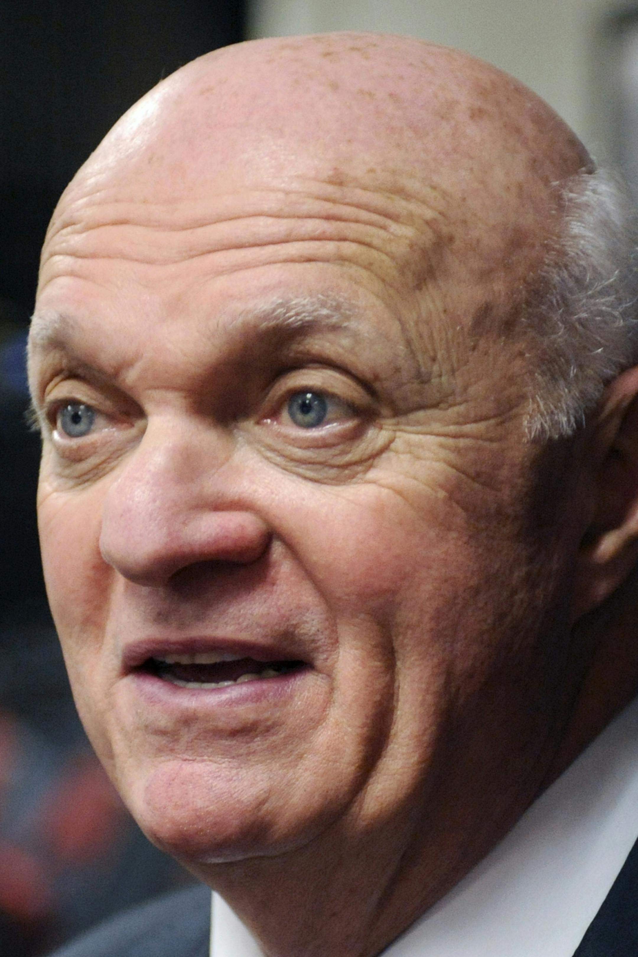 FILE - In this April 14, 2014, file photo, then-New Jersey Devils general manager Lou Lamoriello talks to the media in Newark, N.J. The Toronto Maple Leafs have hired longtime NHL executive Lou Lamoriello as general manager. Maple Leafs President Brendan Shanahan said Thursday, July 23, 2015, he wanted NHL experience, and he got almost three decades of it in Lamoriello. (AP Photo/Bill Kostroun, File)