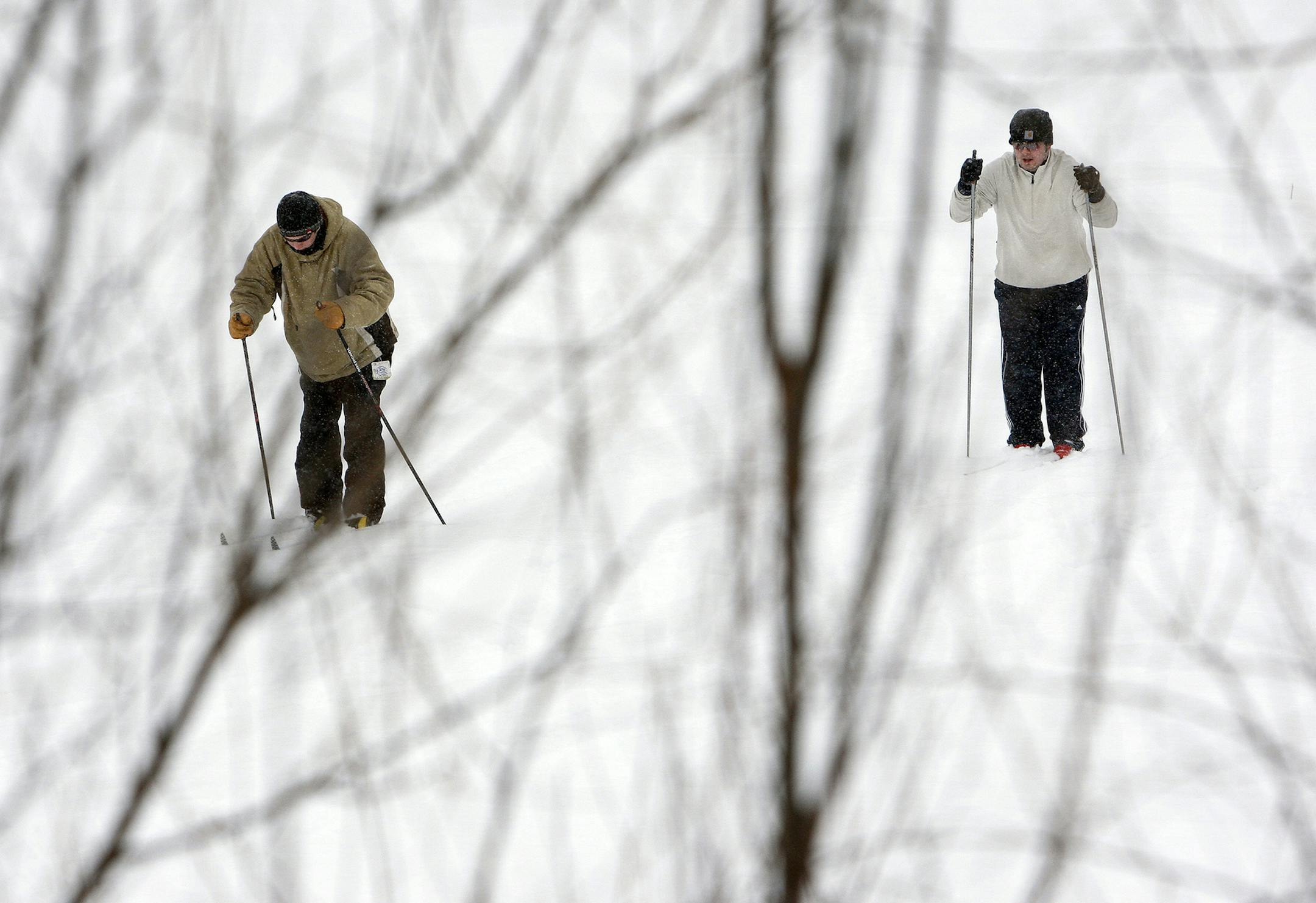 Cross country skiers at Lebanon Hills Regional Park.