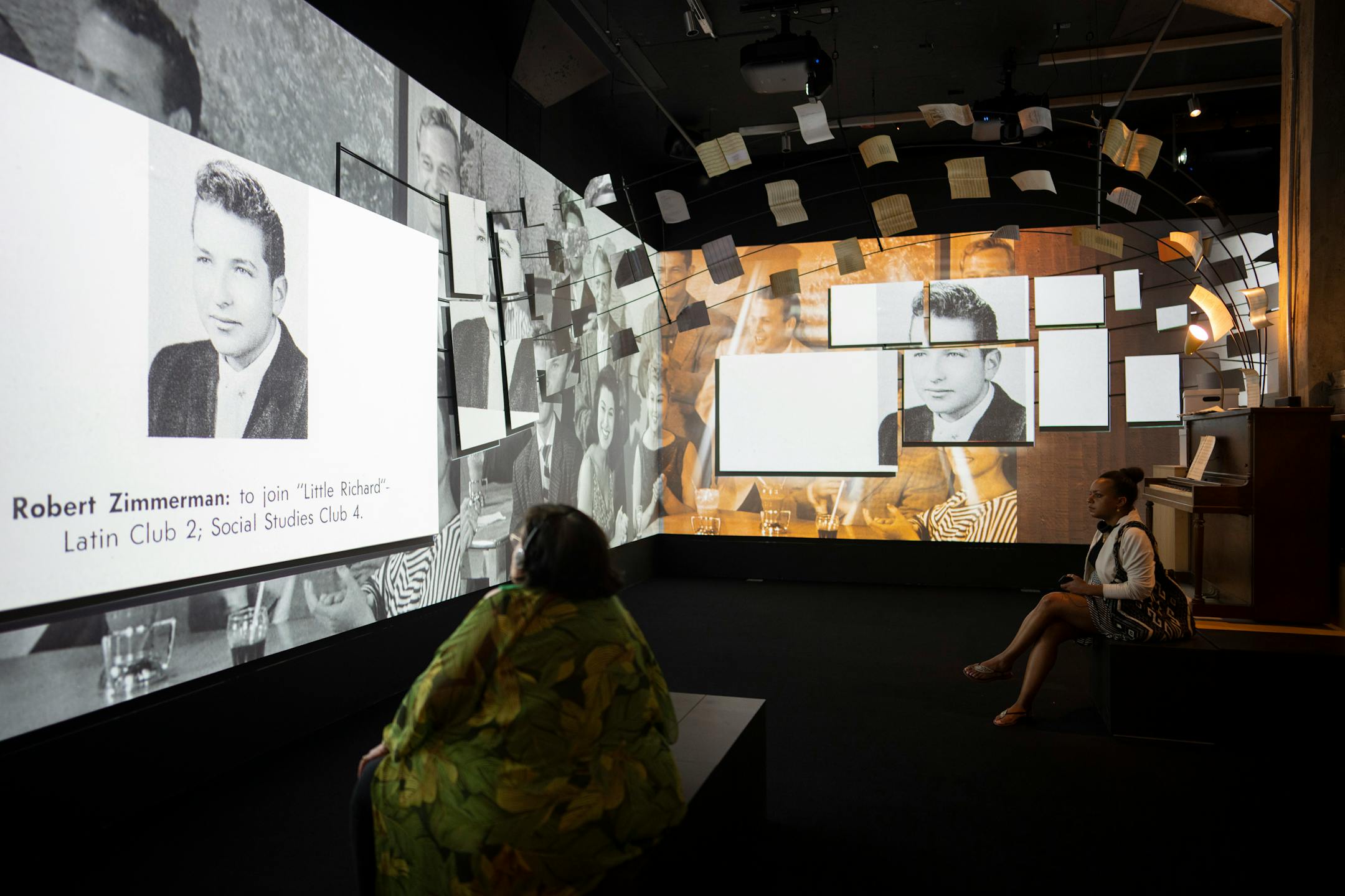 The very first members of the public to enter the Bob Dylan Center in Tulsa, Okla. watched a multi-media presentation on Tuesday, May 10, 2022.