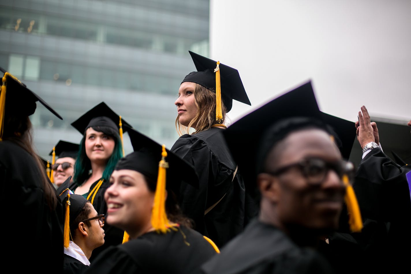 College students celebrating their graduation day.