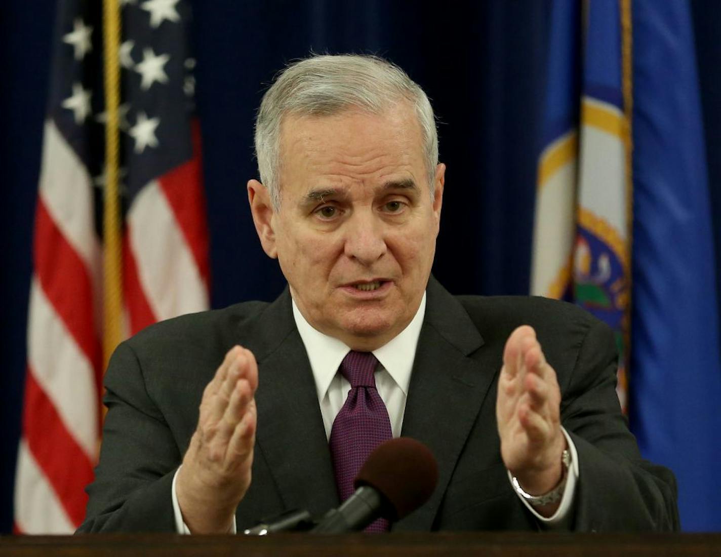 Gov. Mark Dayton addressed the media on many topics. His father who had passed away, the Black Lives Matter protest and Syria refugees to name some.