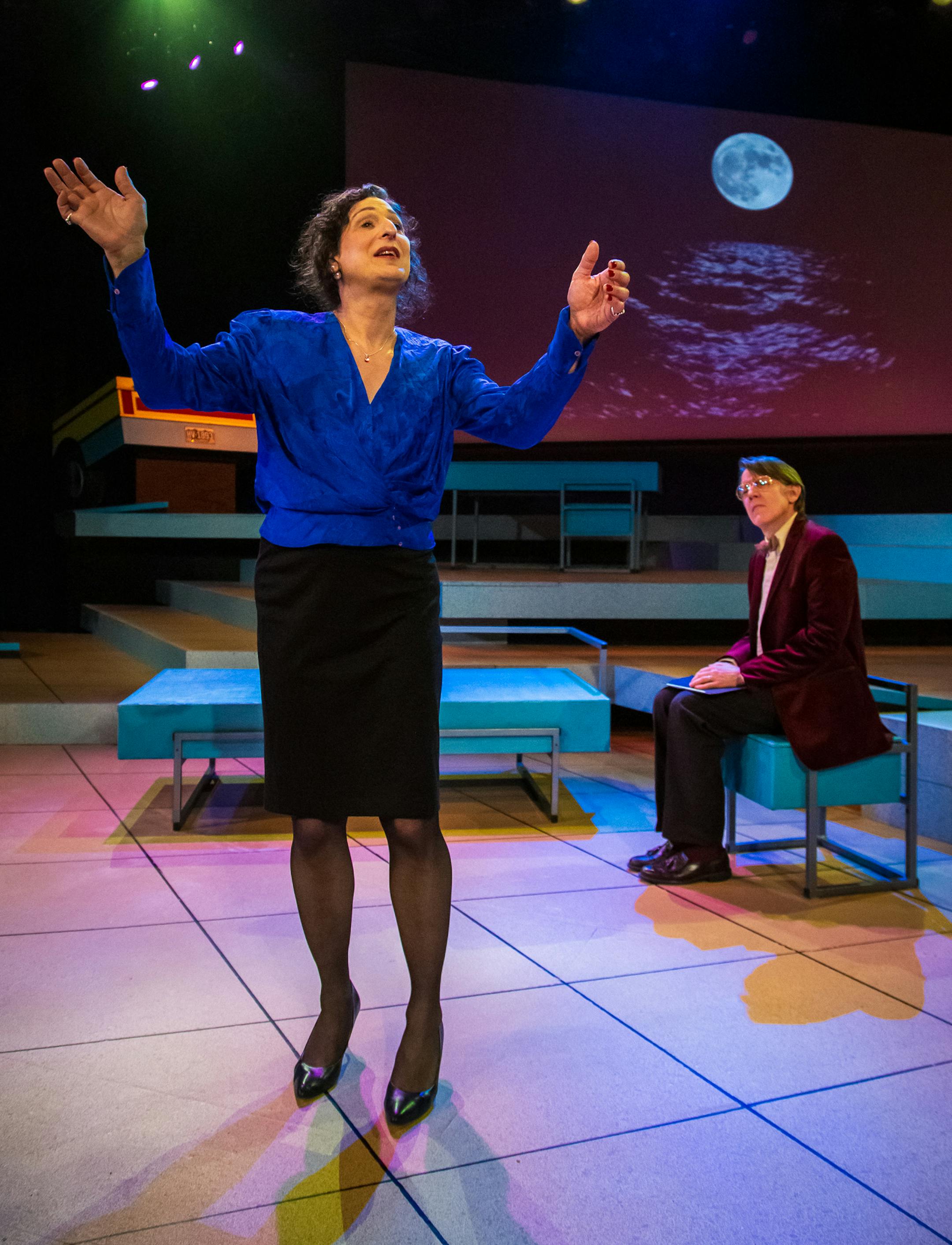 Photos by Rick Spaulding
Freya Richman and
Casey E. Lewis in History Theatre's "Superman Becomes
Lois Lane."