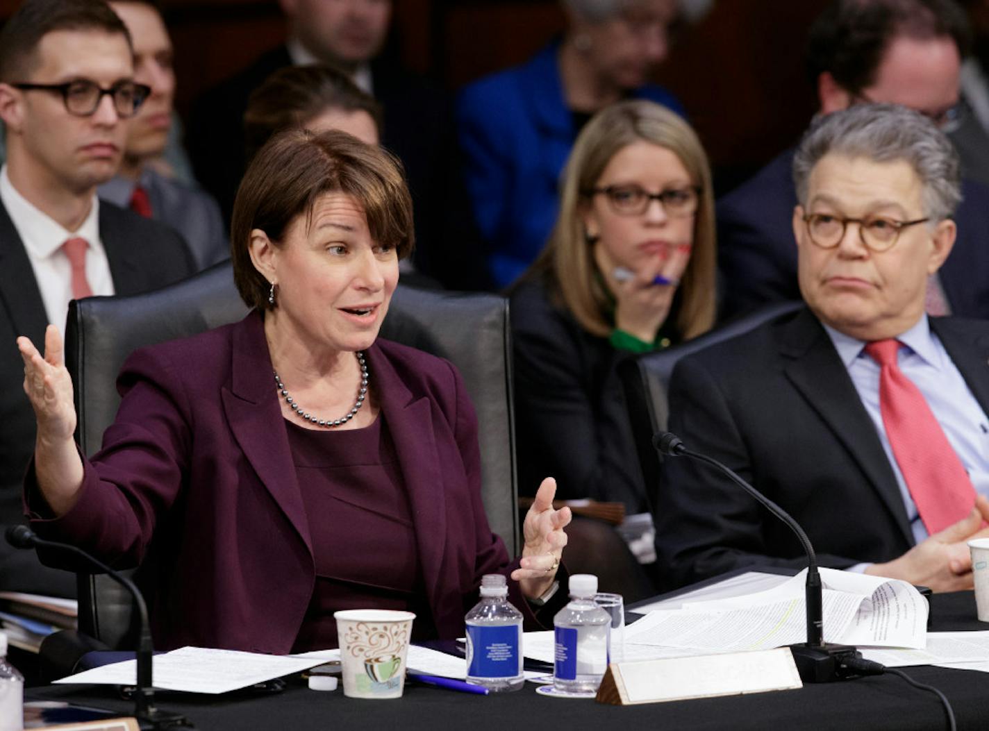 Sens. Amy Klobuchar and Al Franken have introduced a bill targeting high drug costs.