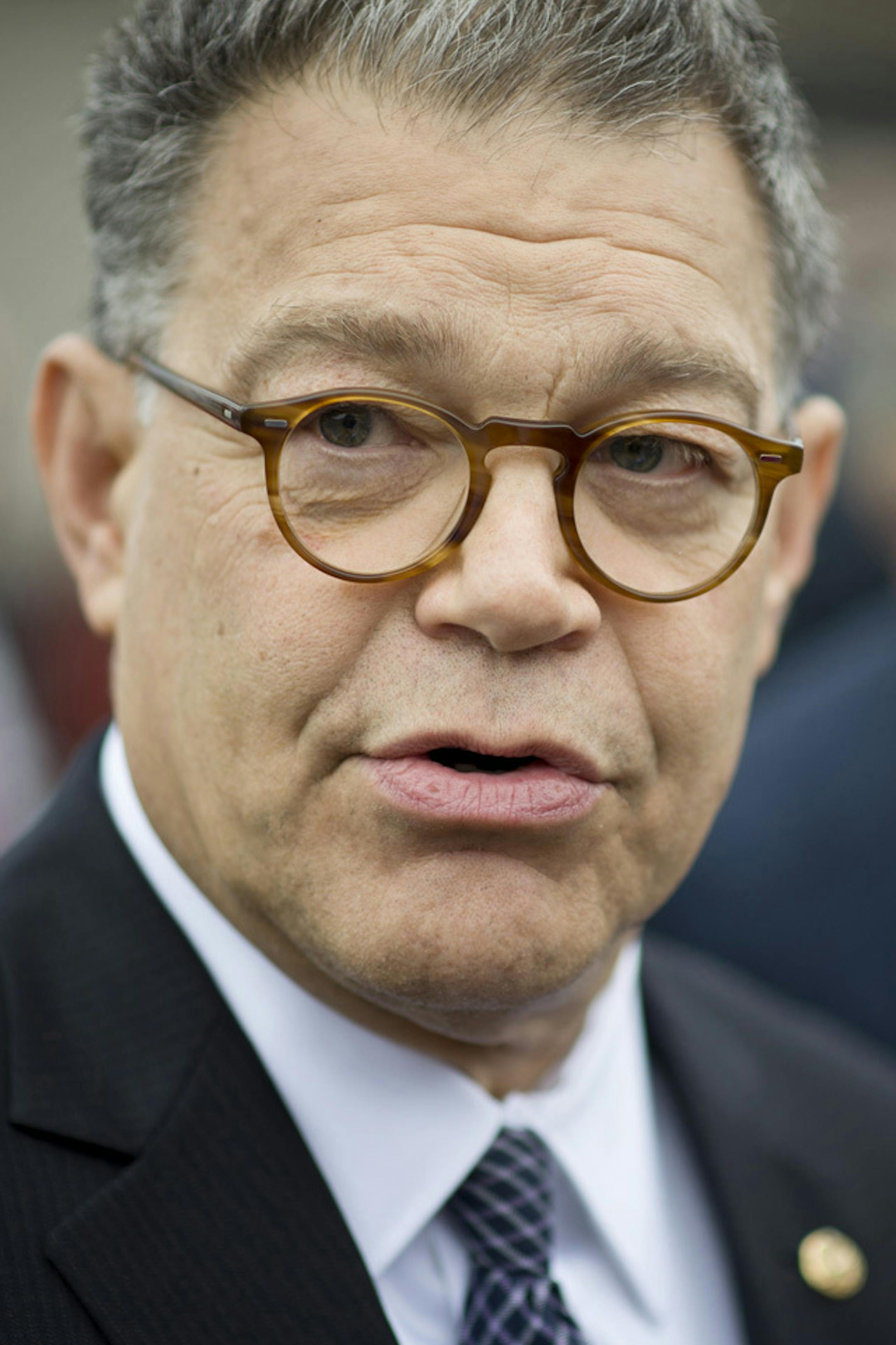 Senator Al Franken joined Governor Dayton, Agriculture Secretary Tom Vilsack, University of Minnesota President Eric Kaler and others to launch a new water quality pilot program for the state's farmers Monday, June 10, 2013 Franken then talked about his familiarity with the NSA program to gather cell phone information by the government. ] GLEN STUBBE * gstubbe@startribune.com ORG XMIT: MIN1306101404575231 ORG XMIT: MIN1306101610525369