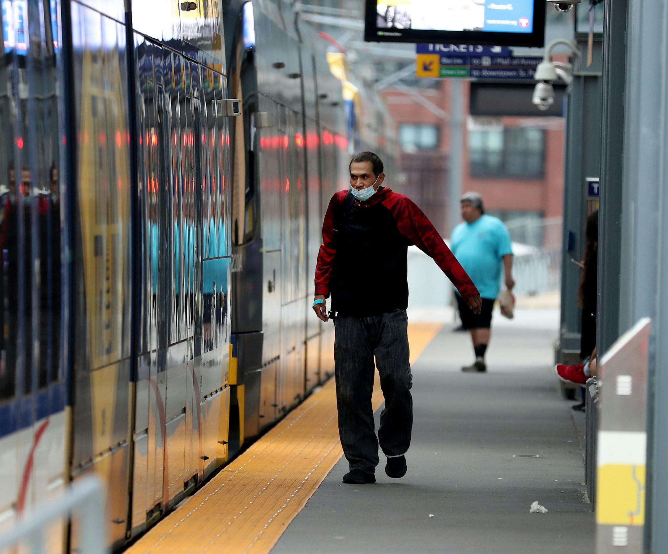 Commuters embark on a light rail train at the Nicollet Mall station during the morning rush hour Tuesday, June 23, 2020, in Minneapolis, MN.] DAVID JOLES • david.joles@startribune.com How will Metro Transit return when the pandemic ebbs? Who is still taking transit, which is technically for essential trips only? Metro Transit was already experiencing a crisis of sorts before COVID-19 struck, with questions about its safety and cleanliness and years of declining ridership. Now, with the nature of